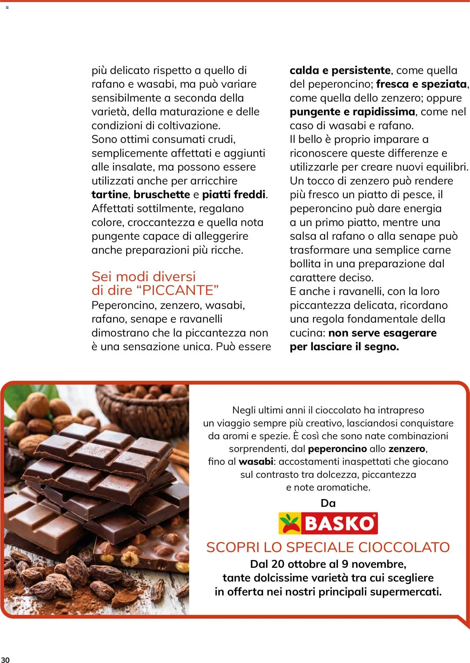 Volantino Basko del 12/10/2026 | Pagina: 30 | Prodotti: Cioccolato, Rafano, Ravanelli, Senape