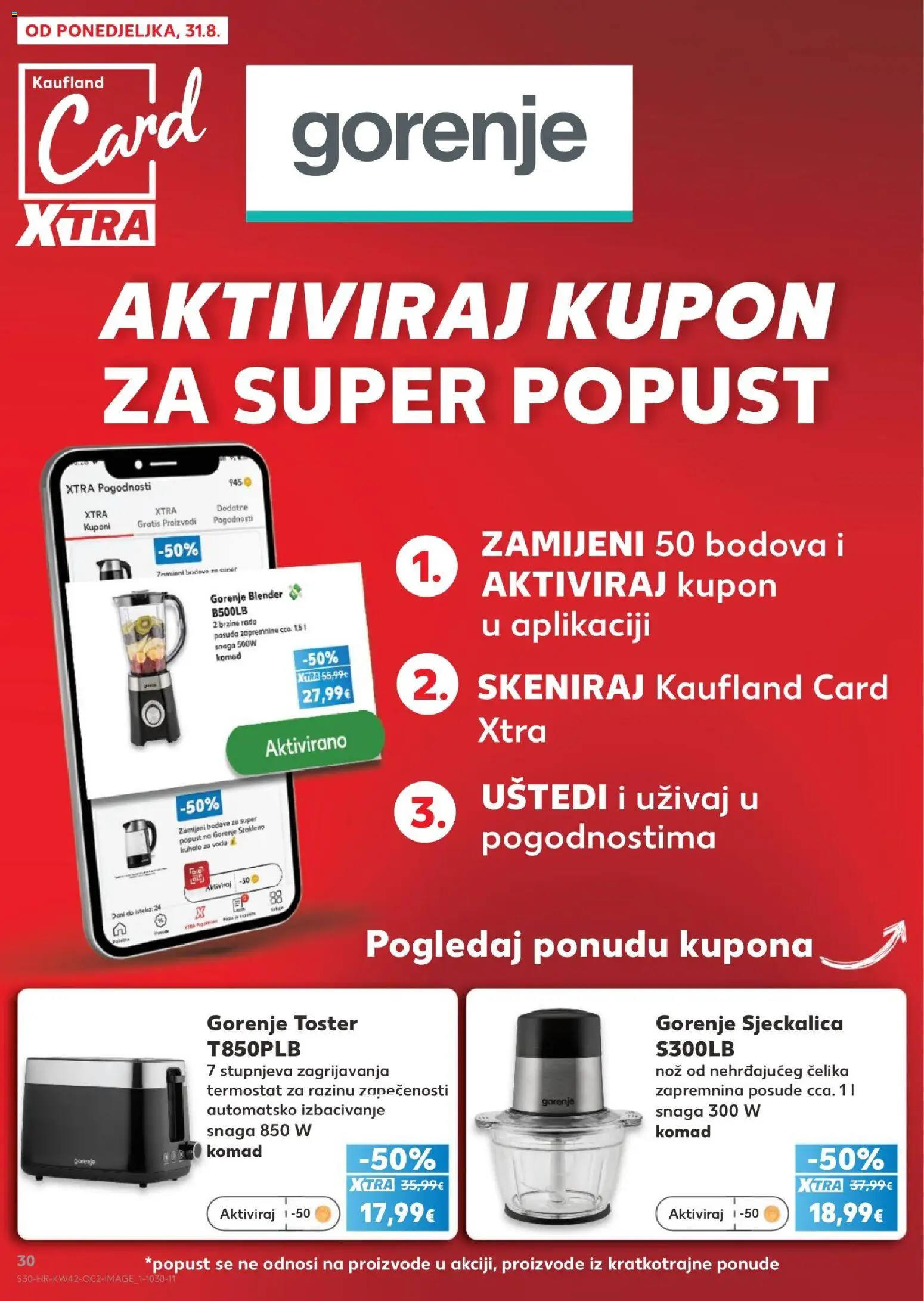 Kaufland katalog | vrijedi od 14.10.2026 | Stranica: 30 | Proizvodi: Kuhalo za vodu, Toster, Nož, Blender