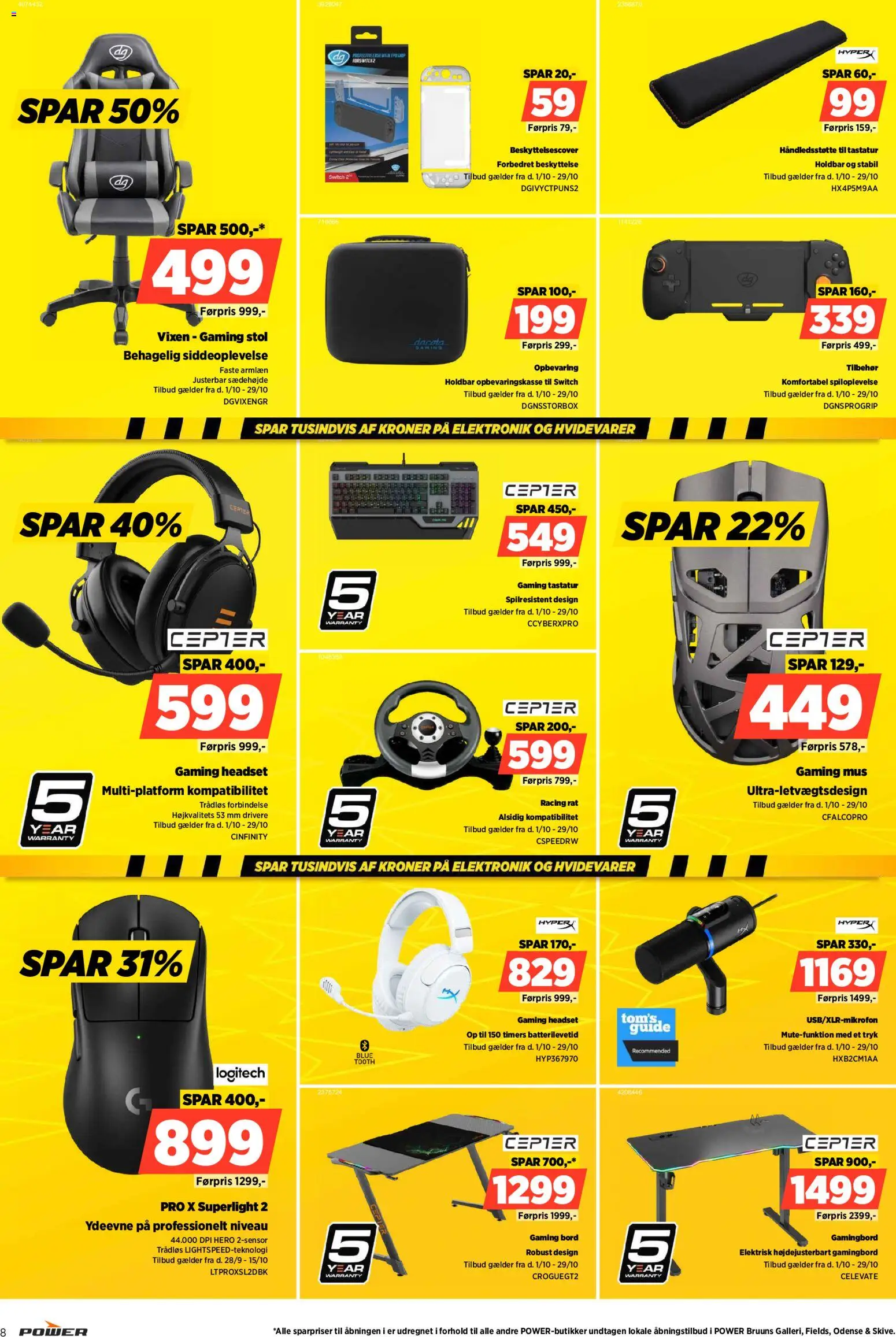 Power tilbudsavis – gyldig fra 02/10/2026 | Side: 8 | Produkter: Bord, Stol, Mus, Tastatur