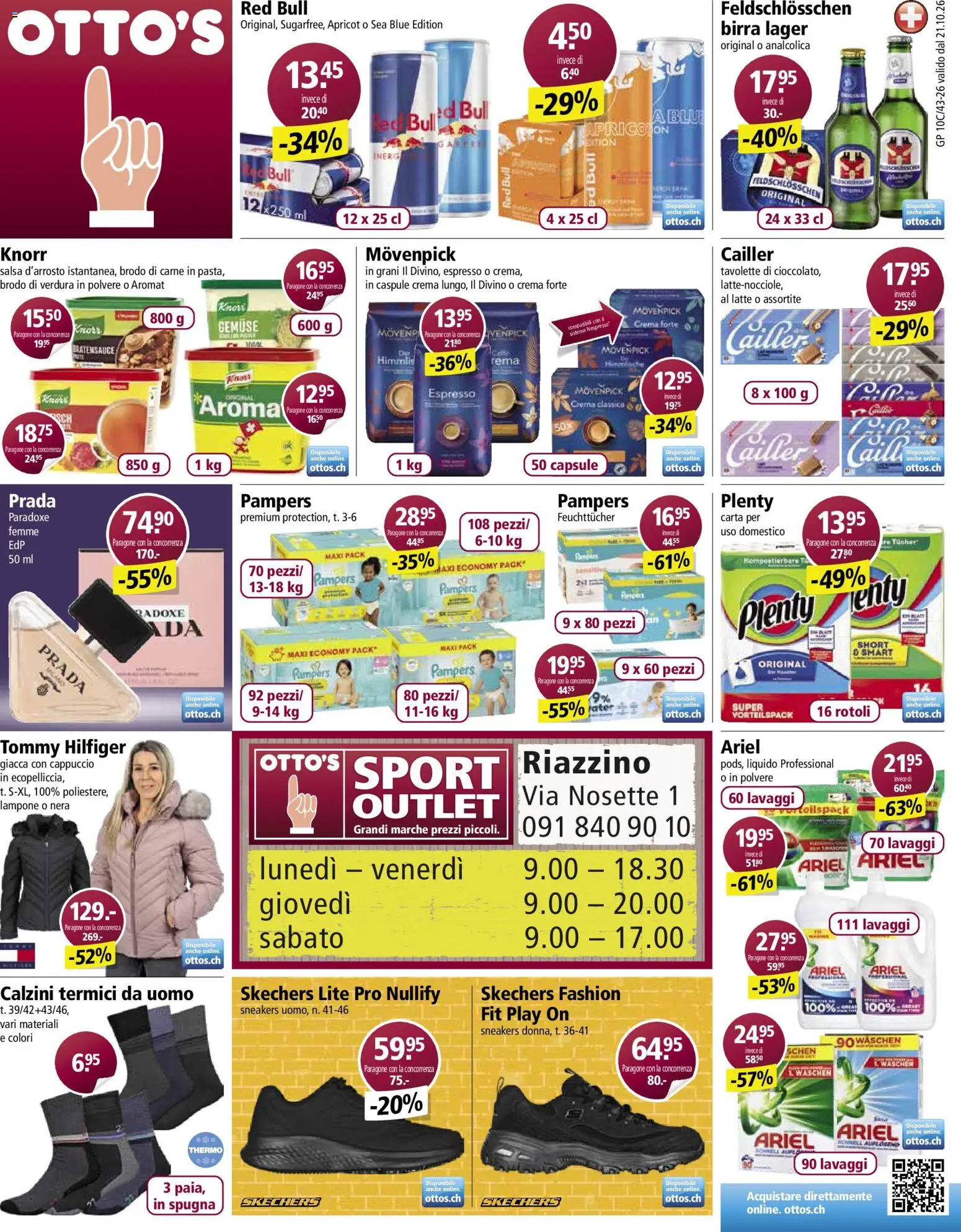 Otto's aktionen IT – gültig ab 21.10.2026 | Seite: 1 | Produkte: Red bull, Gemüse, Pampers
