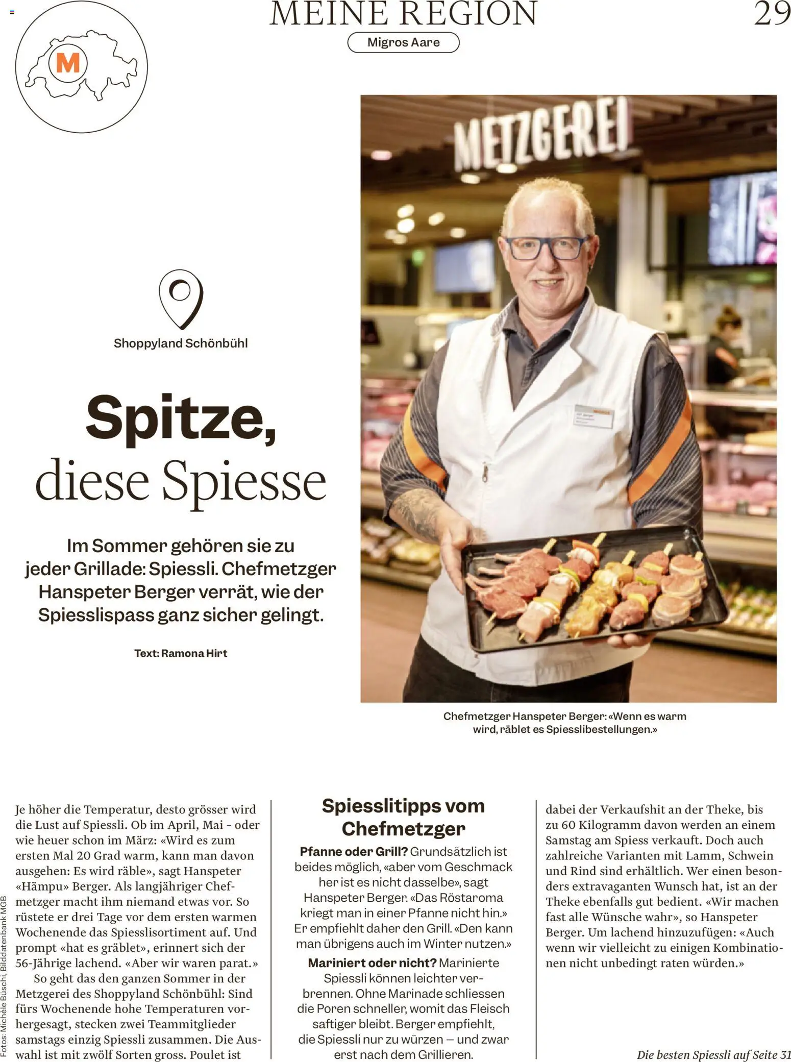 Migros aktionen Magazin – gültig ab 22.07.2026 | Seite: 29 | Produkte: Theke, Spieße, Grill