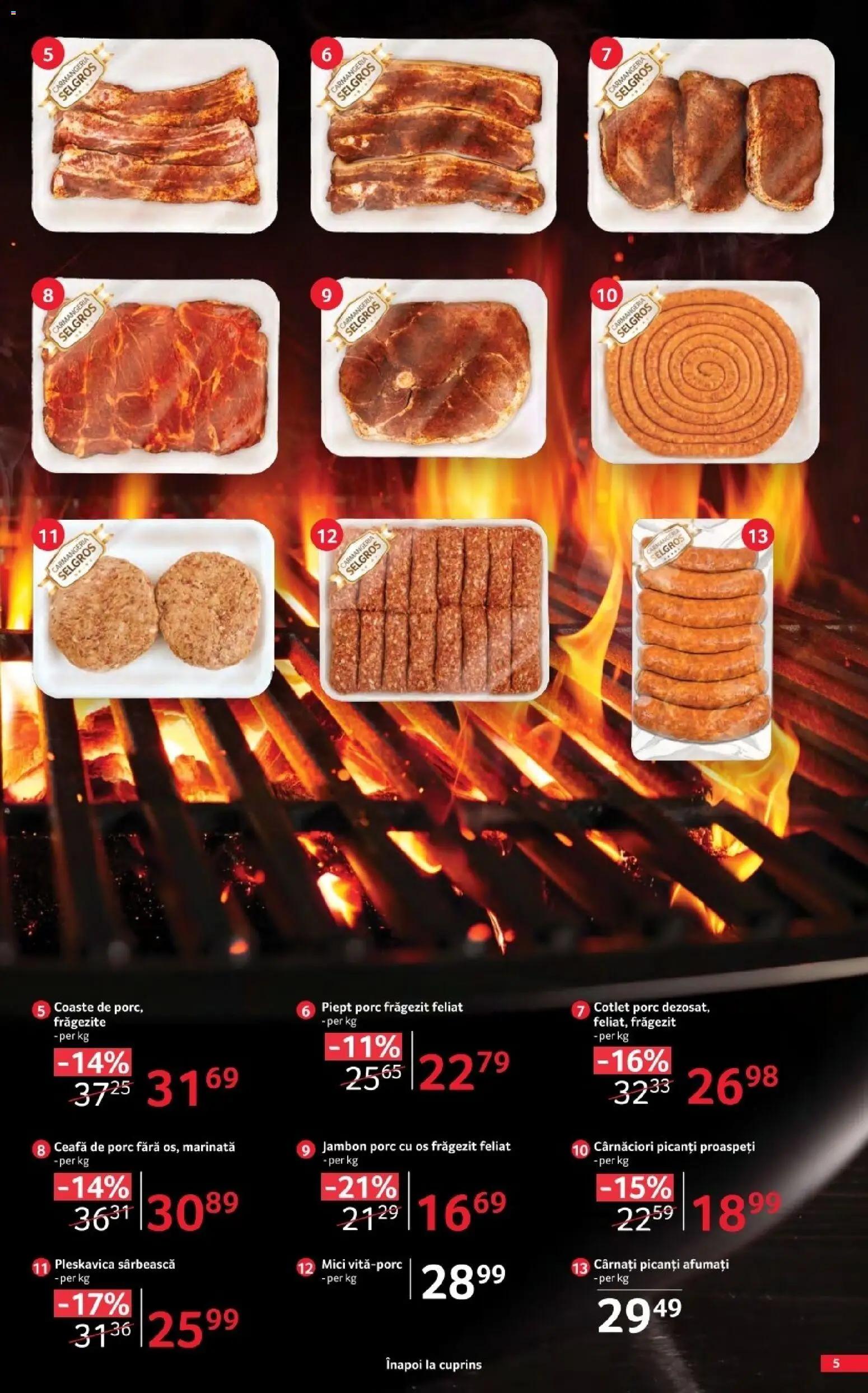 Noul catalog Selgros – valabil de la 17.04.2026 | Pagină: 5 | Produse: Keçeli kalem, Cotlet porc, Mici, Cârnați