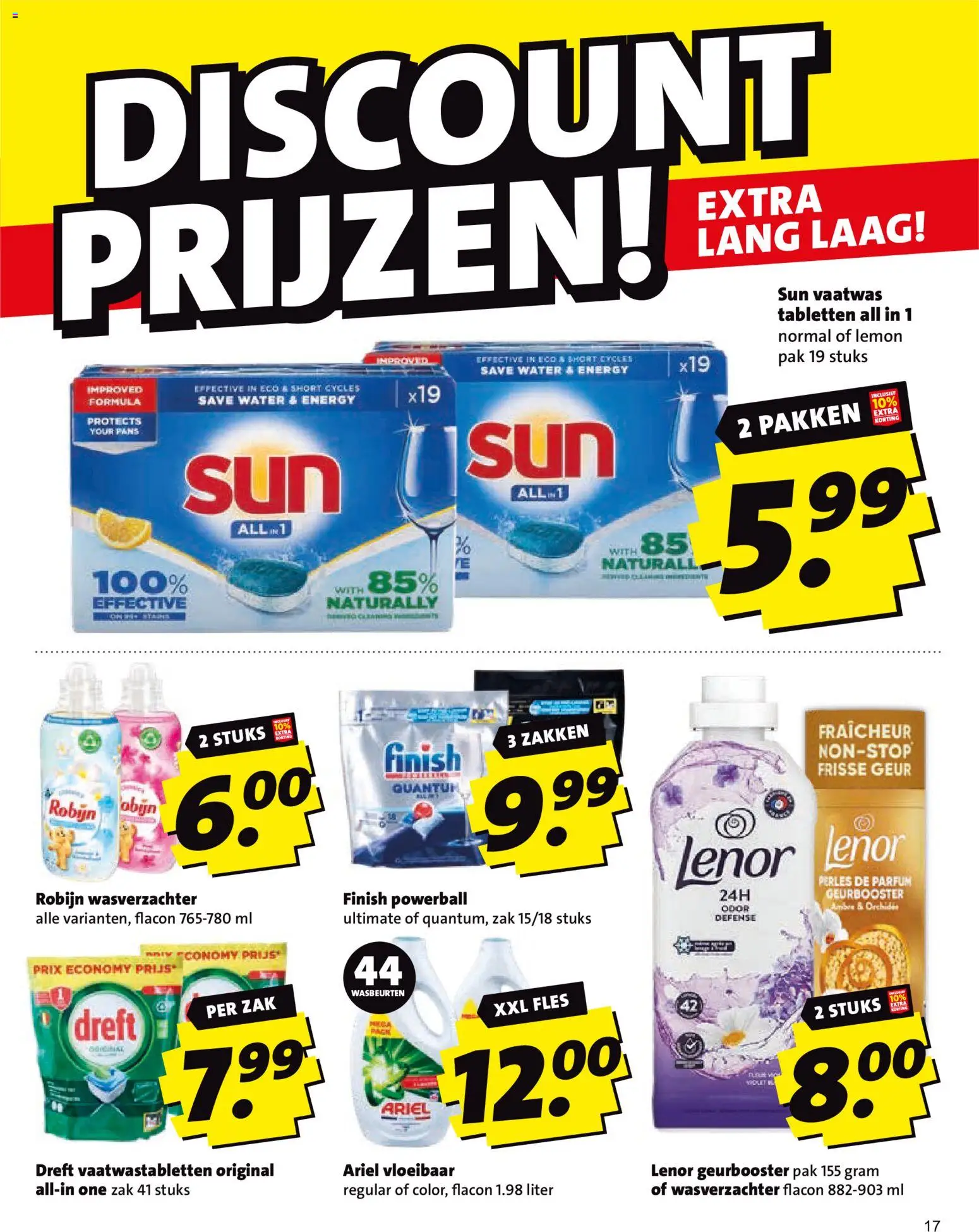 {H1} | Pagina: 17 | Producten: Robijn, Fles, Zak, Vaatwastabletten