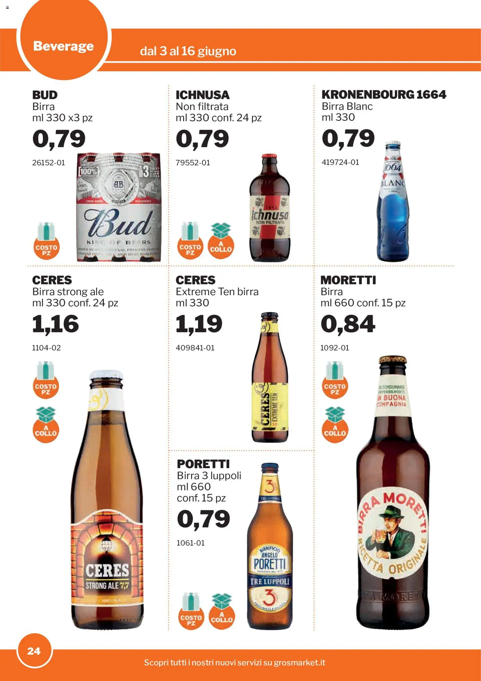 Volantino Sogegross del 03.06.2026 | Pagina: 24 | Prodotti: Birra, Ceres