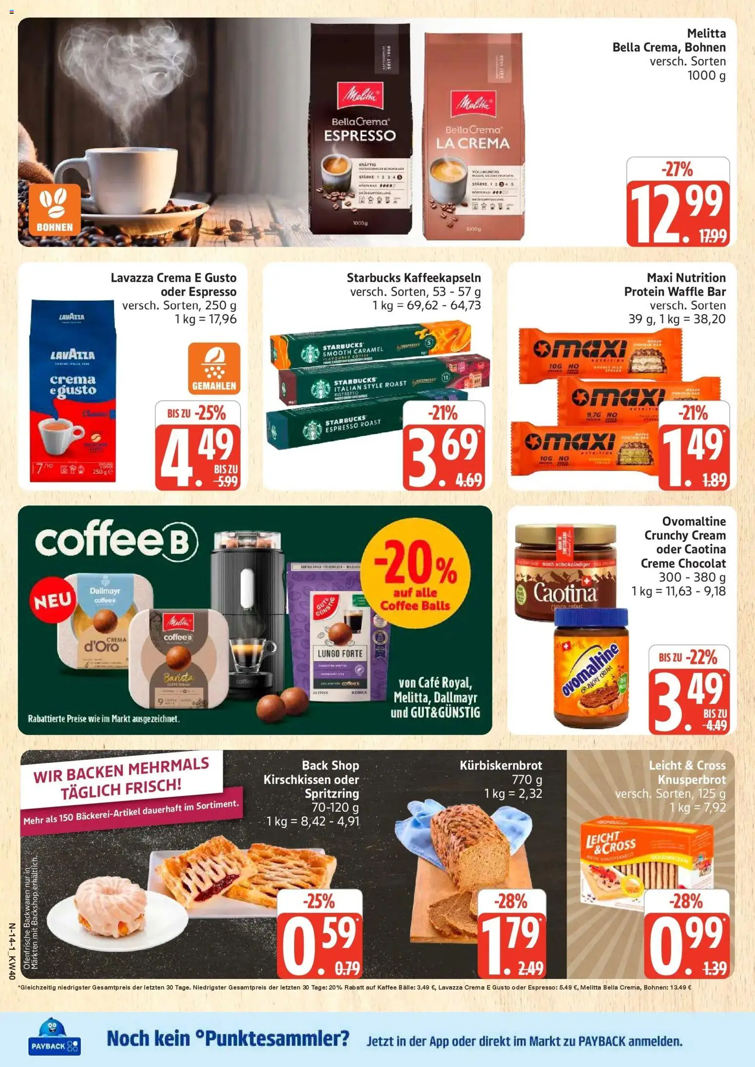 Marktkauf Prospekt Cuxhaven (ab 28.09.2026) » Angebote online | Seite: 14 | Produkte: Melitta, Ovomaltine, Kaffee, Creme