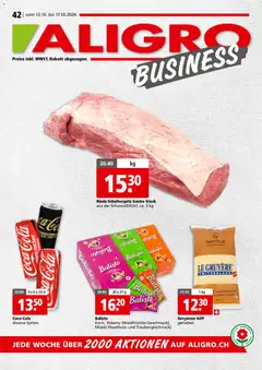 Aligro aktionen Business Schlieren, Gossau SG, Frauenfeld, Rapperswil-Jona, Sargans, Bern ab 12.10.2026 gültig