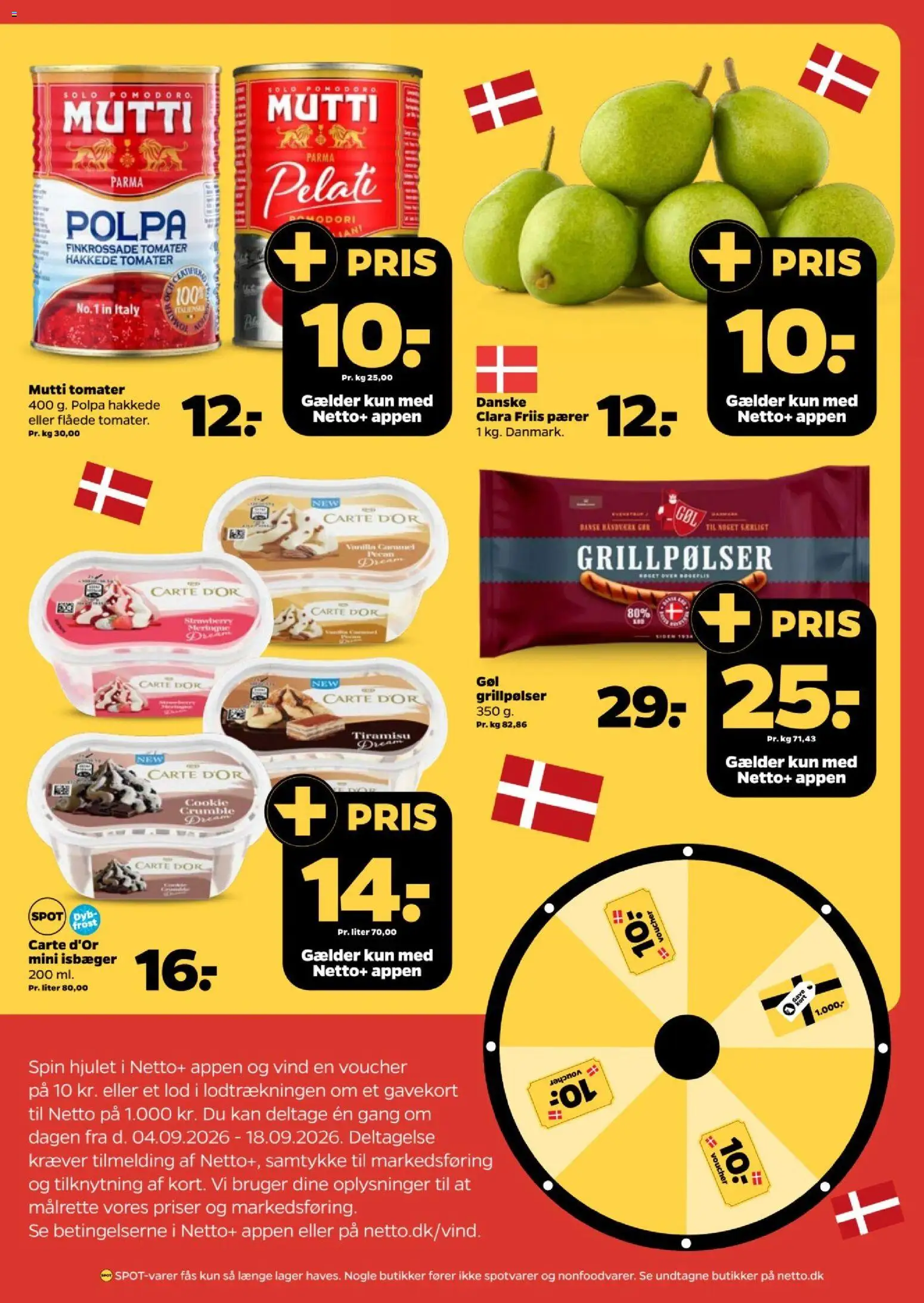 Netto tilbudsavis – gyldig fra 05/09/2026 | Side: 3 | Produkter: Tomater, Tiramisu, Hakkede tomater, Grillpølser
