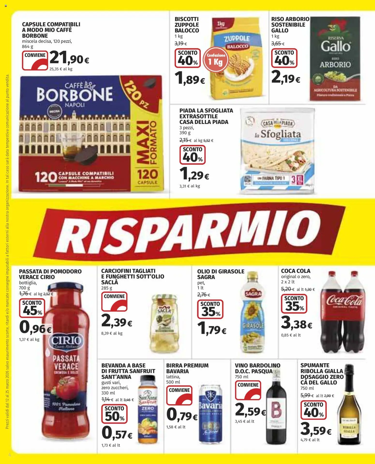 Volantino COOP del 12.03.2026 | Pagina: 4 | Prodotti: Biscotti, Pomodoro, Spumante, Olio di girasole