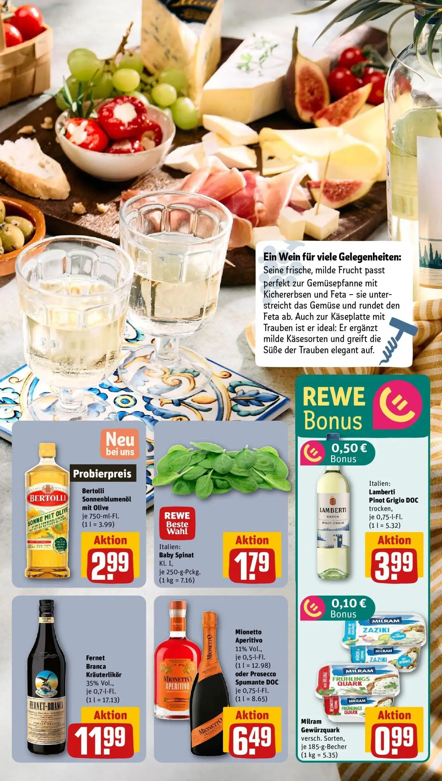 Rewe Prospekt Halle (Saale)	 – gültig ab 02.03.2026 | Seite: 9 | Produkte: Feta, Prosecco, Milram, Wein