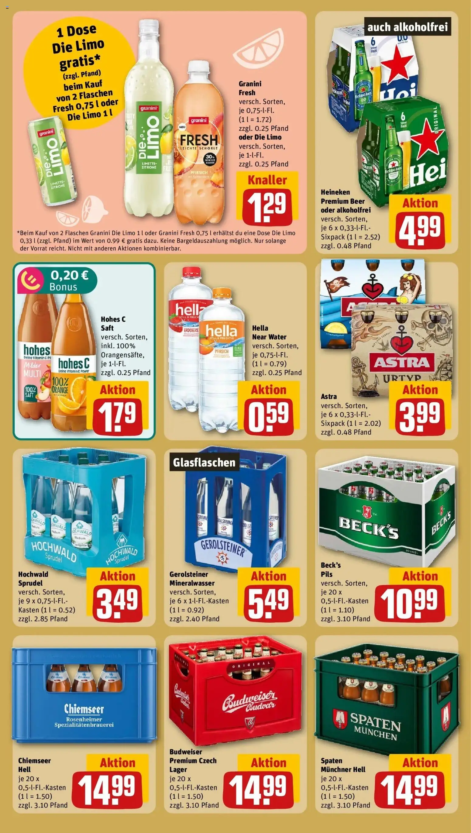 REWE Prospekt ab 21.09.2026 zum Blättern » Angebote | Seite: 22 | Produkte: Pils, Astra, Heineken, Saft