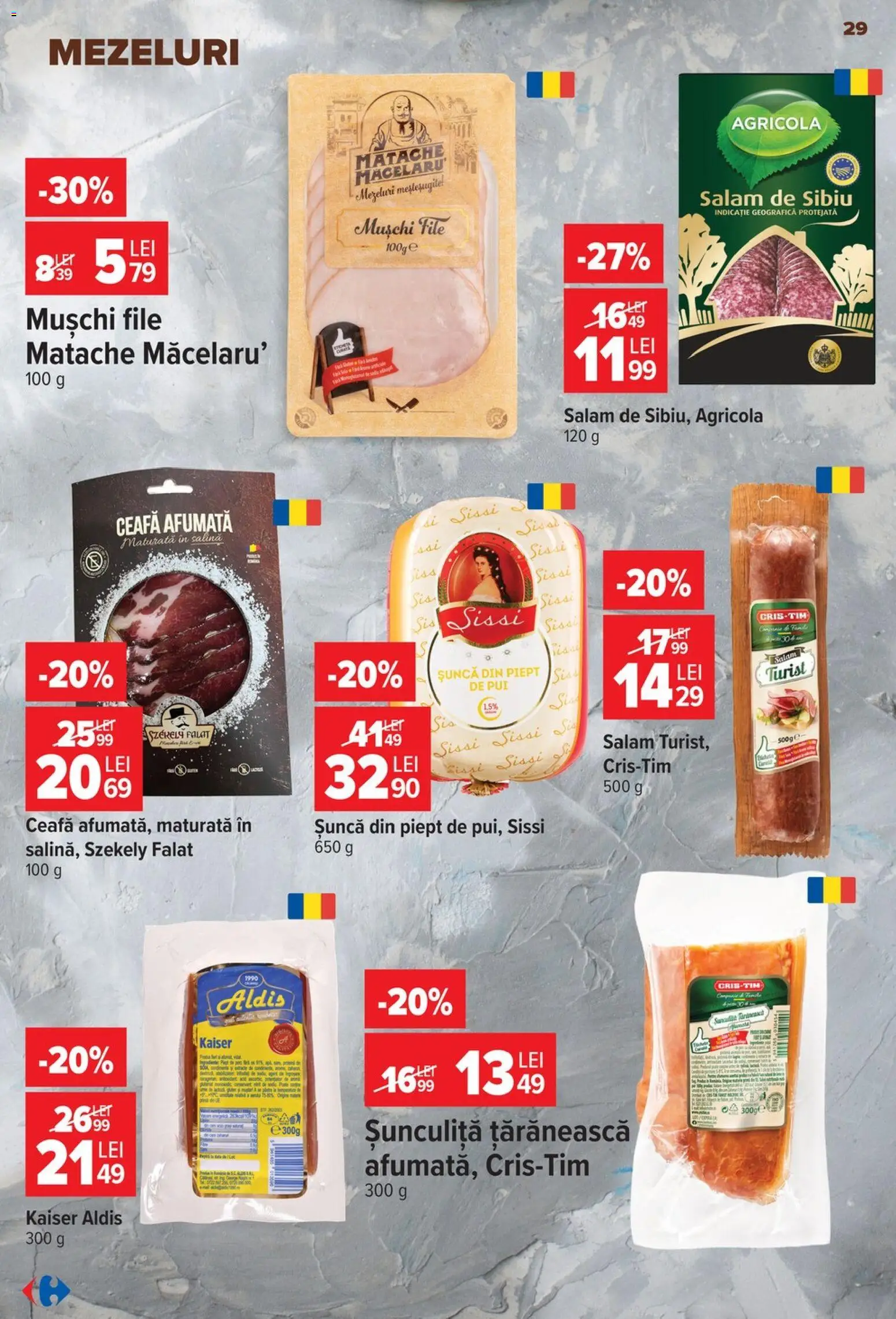 Noul catalog Carrefour – valabil de la 19.08.2026 | Pagină: 29 | Produse: Agricola, Mușchi, Salam, Șuncă