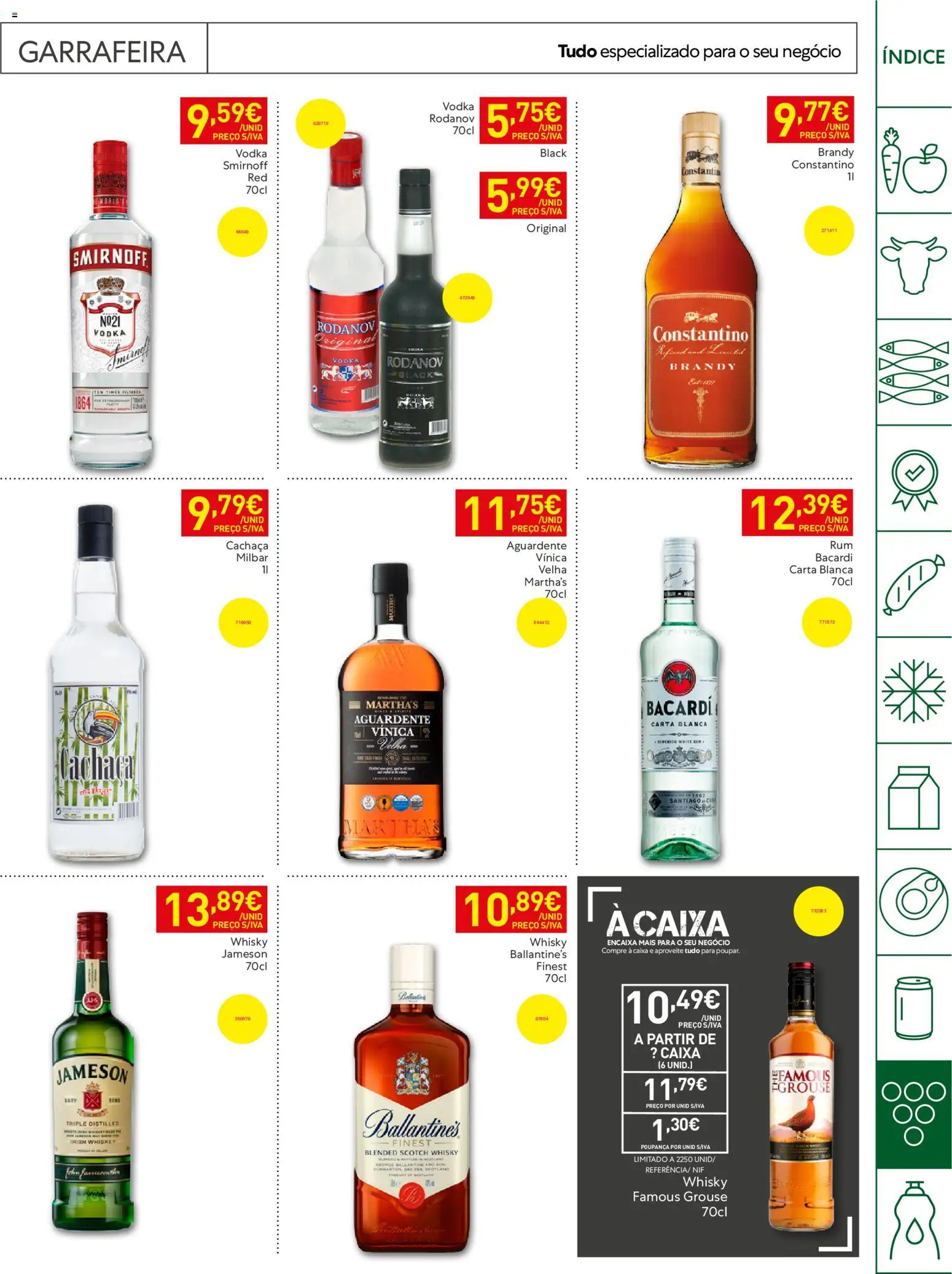 Recheio - Horeca Bons Negócios Madeira │ válido de 09.06.2026 | Página: 27 | Produtos: Whisky, Cachaça, Caixa, Vodka
