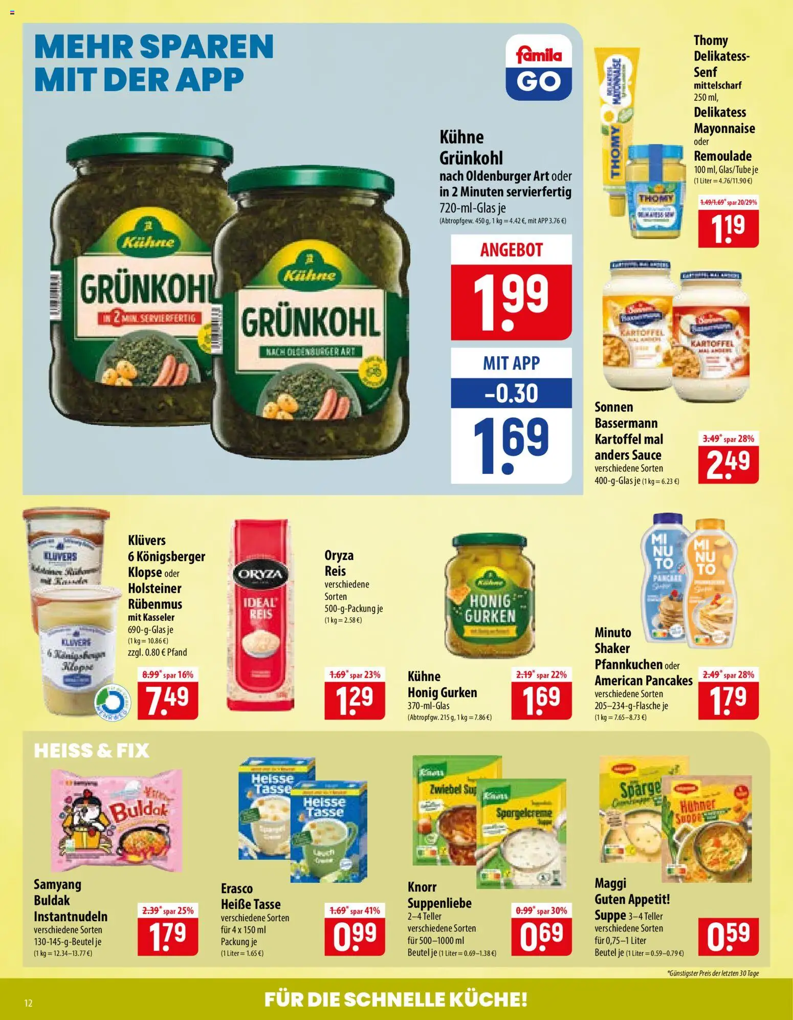 Famila Prospekt – gültig ab 19.10.2026 | Seite: 12 | Produkte: Maggi, Küche, Pfannkuchen, Erasco