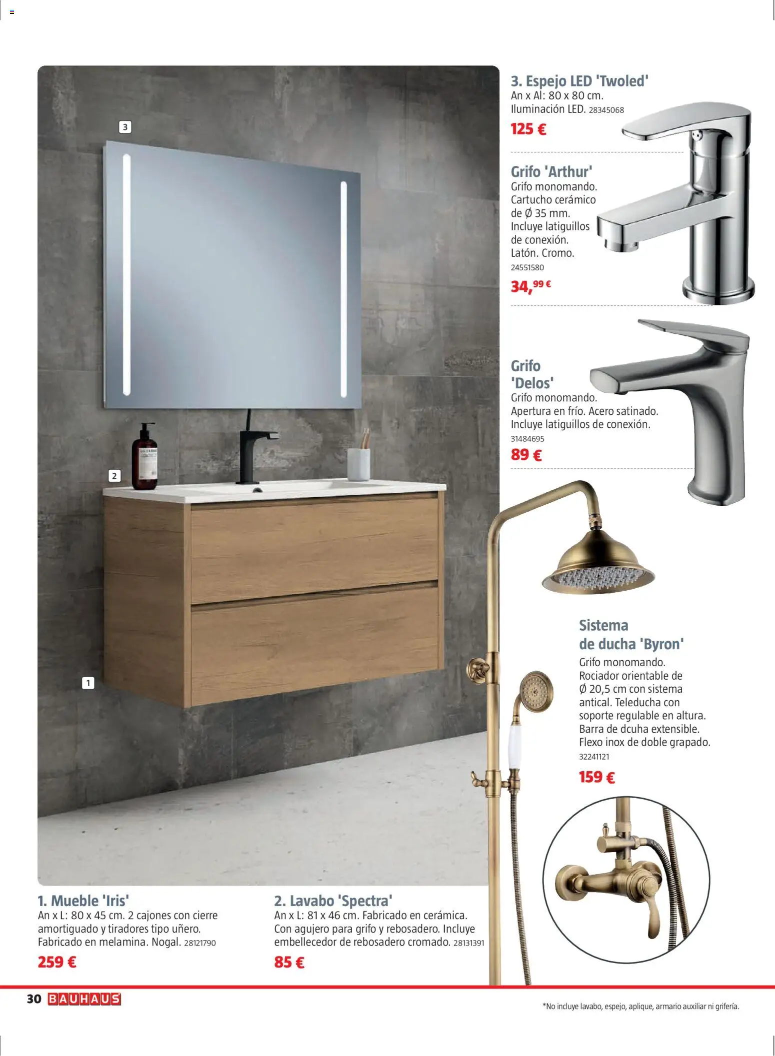 Bauhaus folleto Renueva │ válido desde el 02.03.2026 | Página: 30 | Productos: Galette de chaise, Armario, Lavabo, Espejo