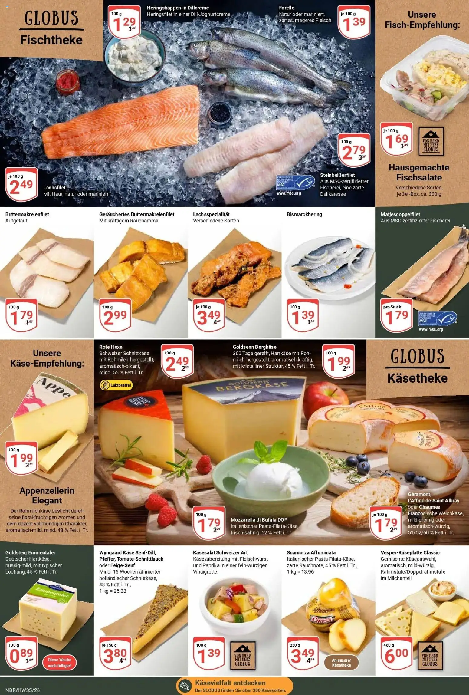 Globus Prospekt Neubrandenburg (ab 24.08.2026) » Angebote online | Seite: 9 | Produkte: Milch, Käse, Mozzarella, Fleisch
