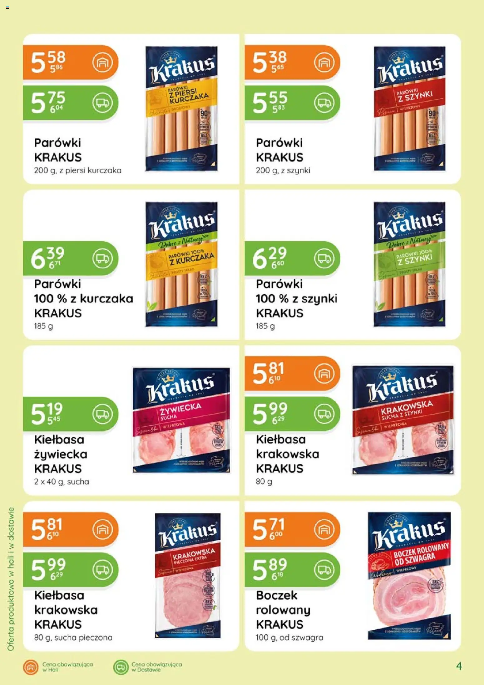 Eurocash gazetka - Katalog Wędlin od 04.06.2026 | Strona: 4 | Produkty: Kiełbasa, Piersi, Parówki, Kiełbasa krakowska