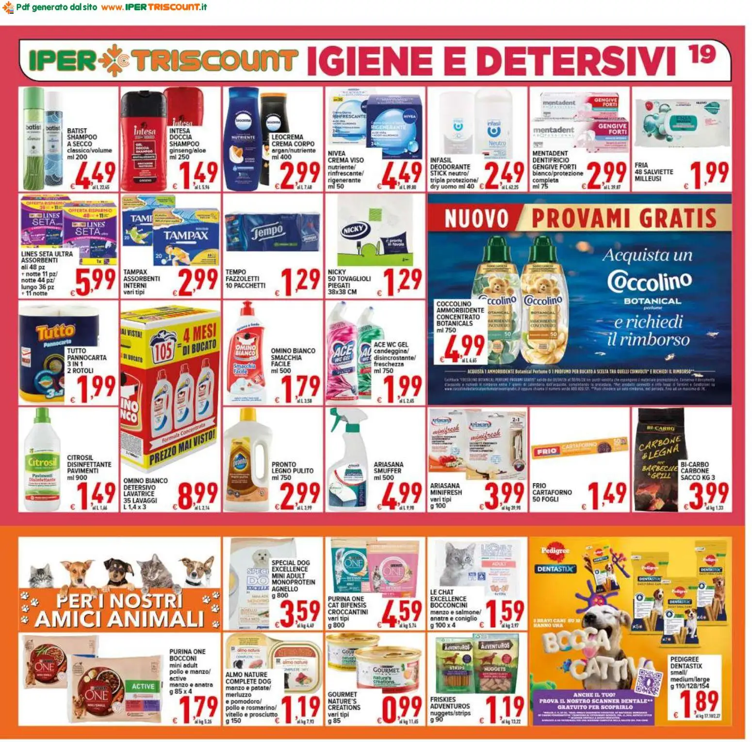 Volantino Ipertriscount del 29.04.2026 | Pagina: 19 | Prodotti: Shampoo, Dentifricio, Barbecue, Doccia