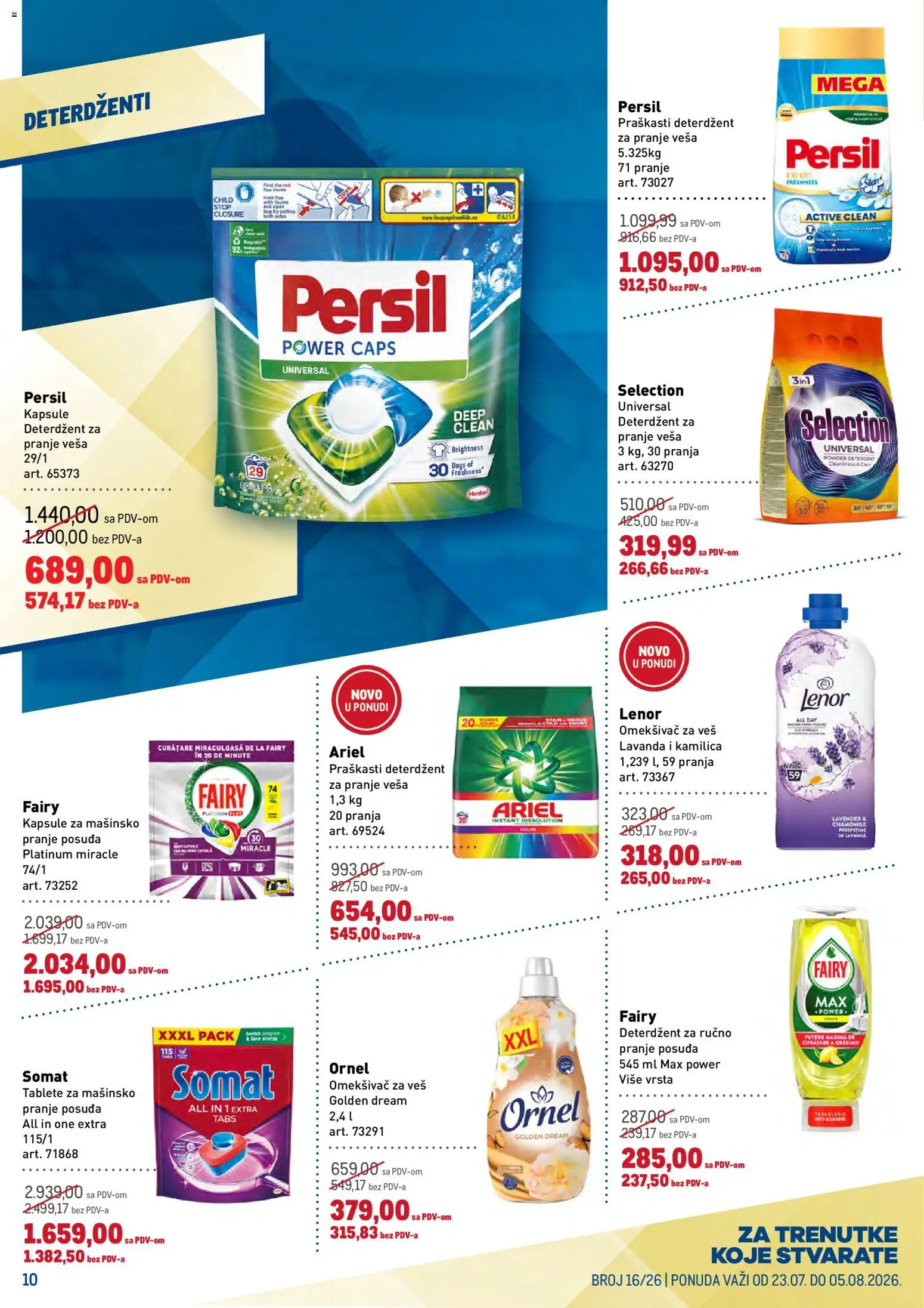 Metro katalog - važi od 23.07.2026 | Strana: 10 | Proizvode: Ariel, Lenor, Kapsule, Omekšivač za veš
