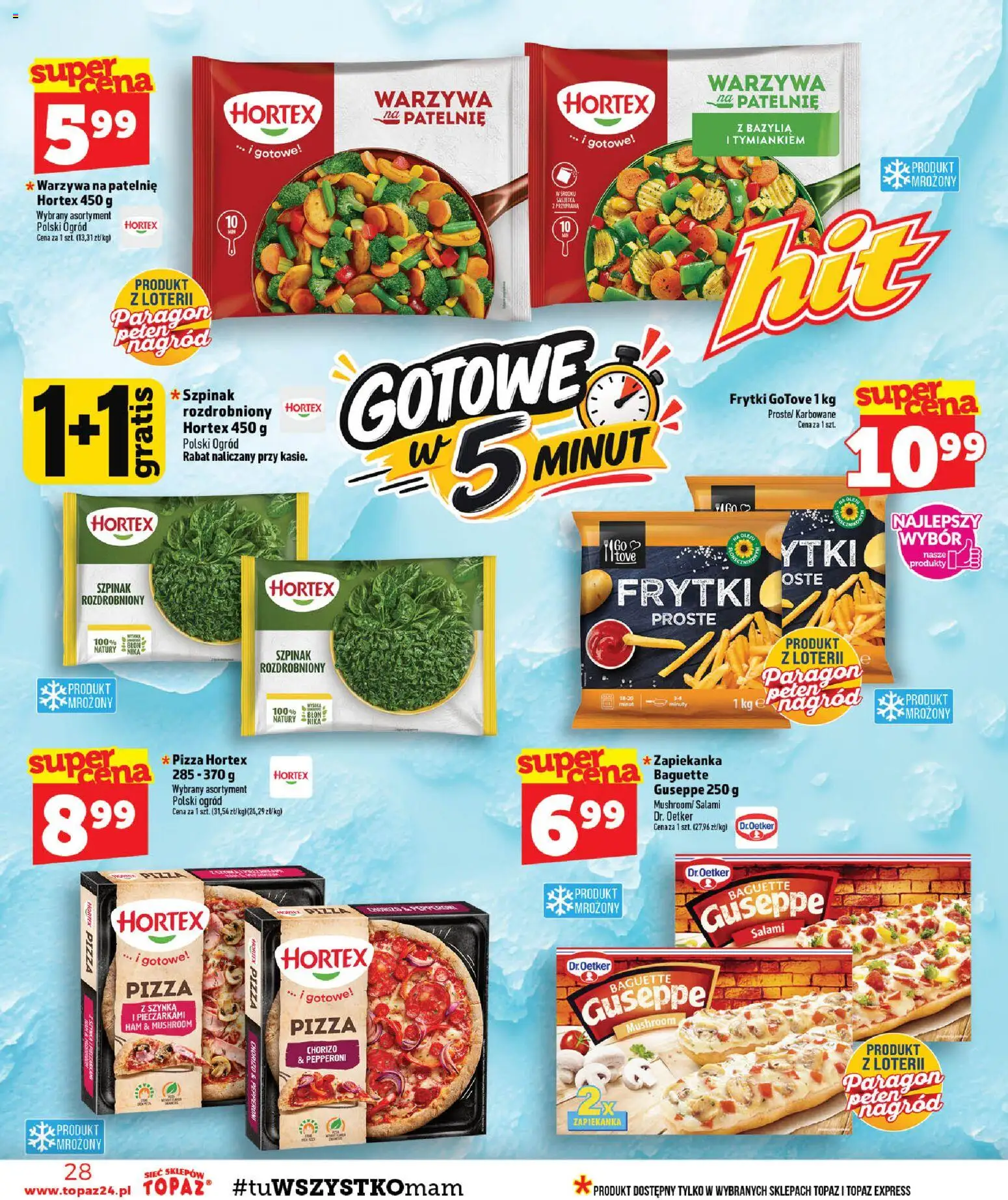 Topaz gazetka od 10.09.2026 | Strona: 28 | Produkty: Bazylia, Patelnie, Pizza, Frytki
