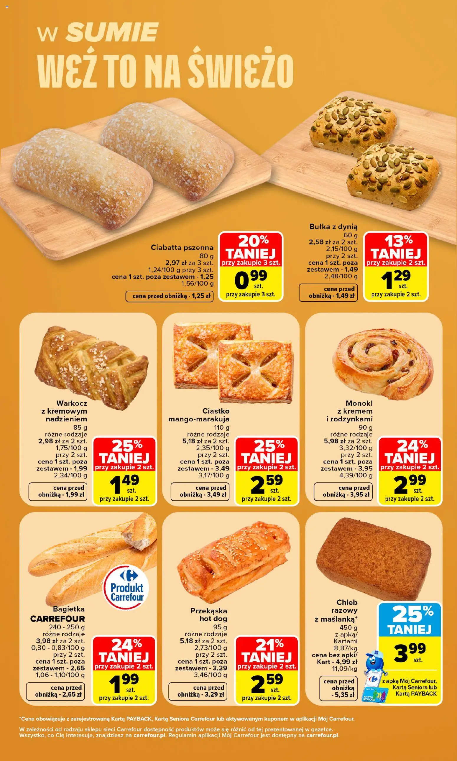 Carrefour gazetka - Weź to na świeżo od 14.09.2026 | Strona: 5 | Produkty: Karta, Dynia, Bułka, Bagietka
