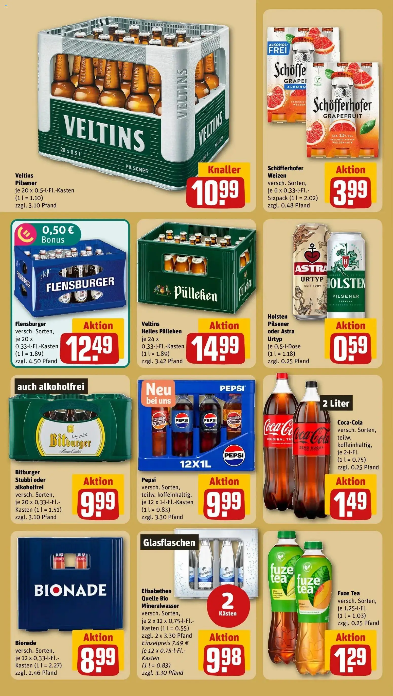 REWE Prospekt ab 10.08.2026 zum Blättern » Angebote | Seite: 18 | Produkte: Holsten, Mineralwasser, Alkohol, Pepsi