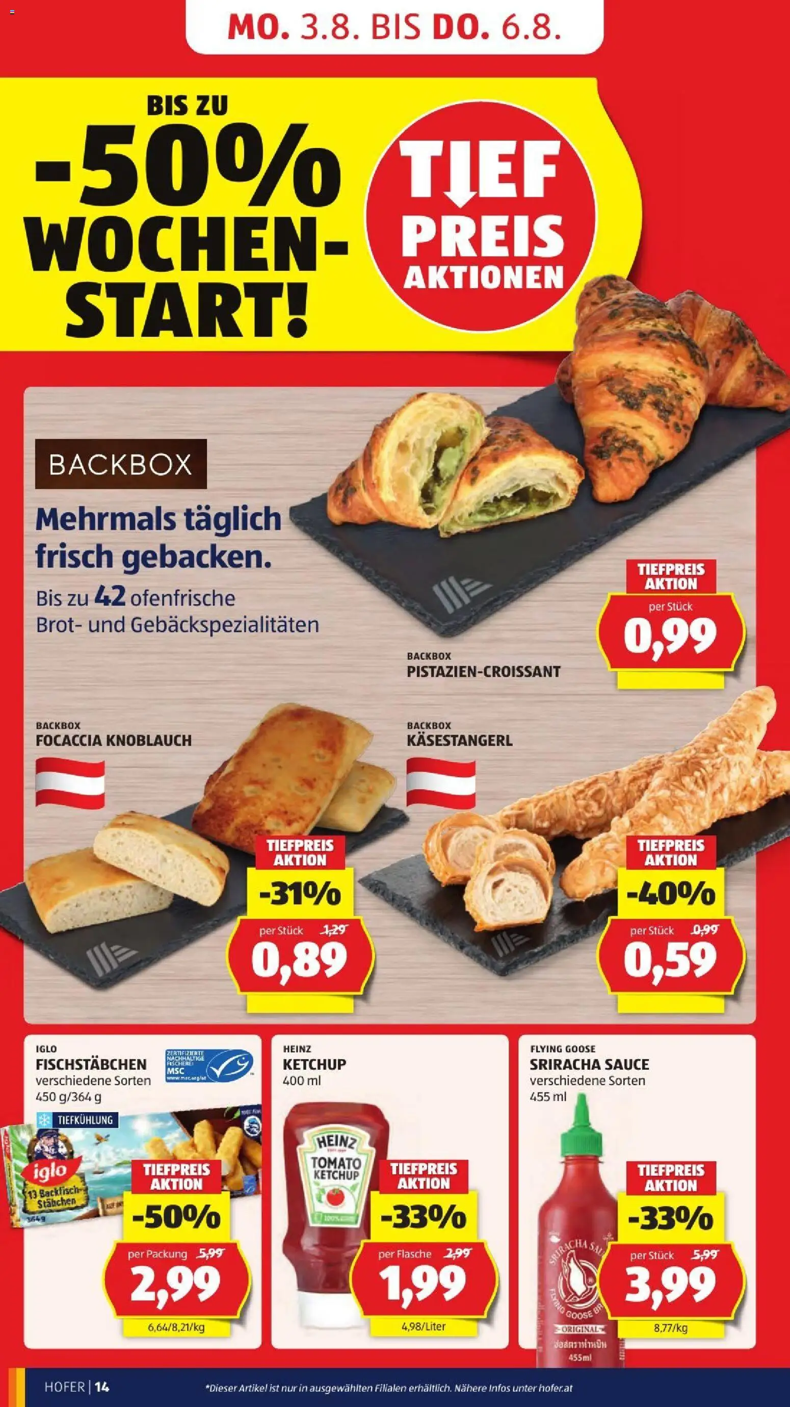 Hofer Flugblatt gültig ab 31.07.2026 | Seite: 20 | Produkte: Ketchup, Knoblauch, Brot