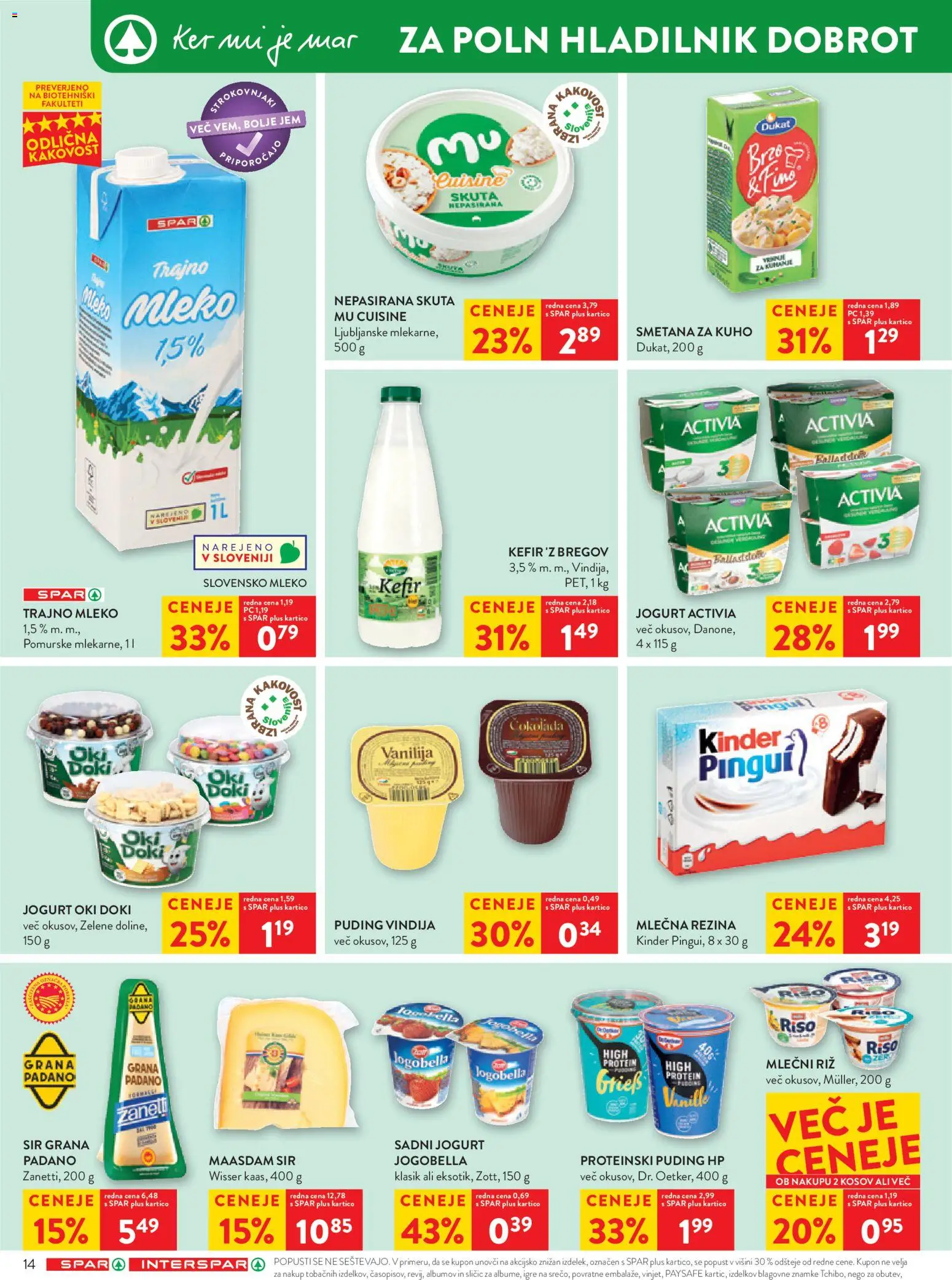 Novi Spar katalog ponudbe – veljaven od 26.08.2026 | Stran: 18 | Izdelki: Puding, Mleko, Jogurt, Skuta