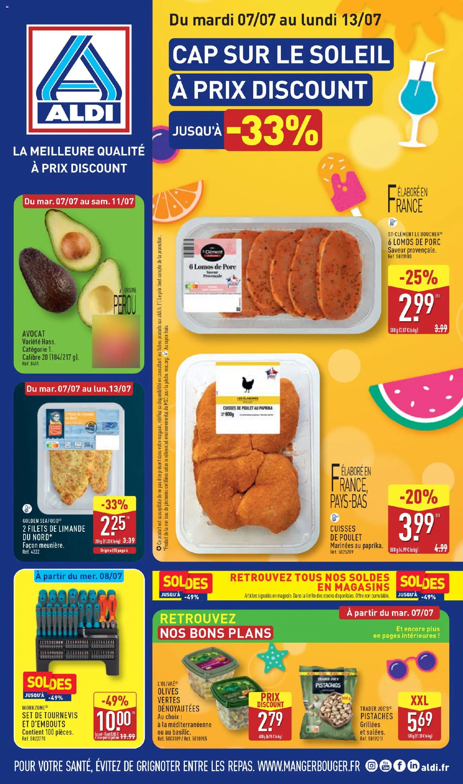 {H1} | Page: 1 | Produits: Avocat, Paprika, Olives, Tournevis