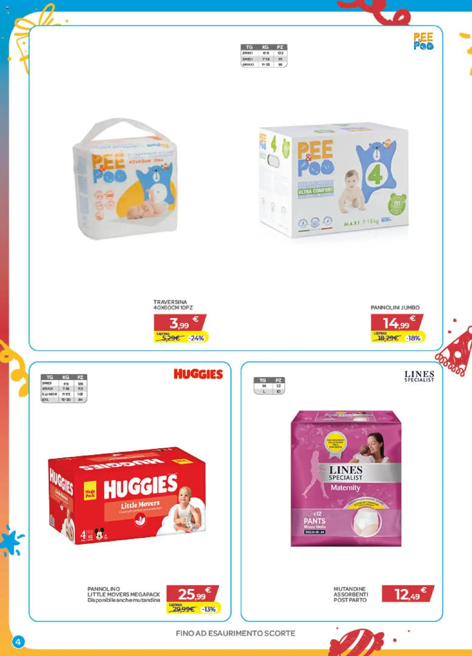 Volantino Bimbo store del 01/10/2026 | Pagina: 4 | Prodotti: Pannolini, Mutandine, Assorbenti