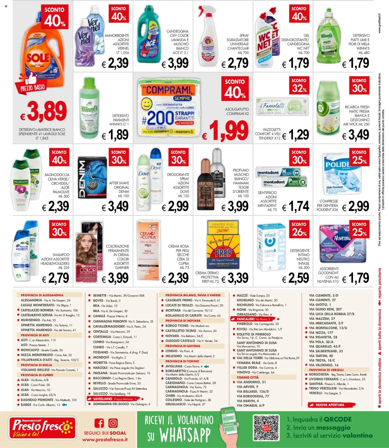 Volantino Presto Fresco del 31/08/2026 | Pagina: 8 | Prodotti: Crema, Dentifricio, Detergente, Tè