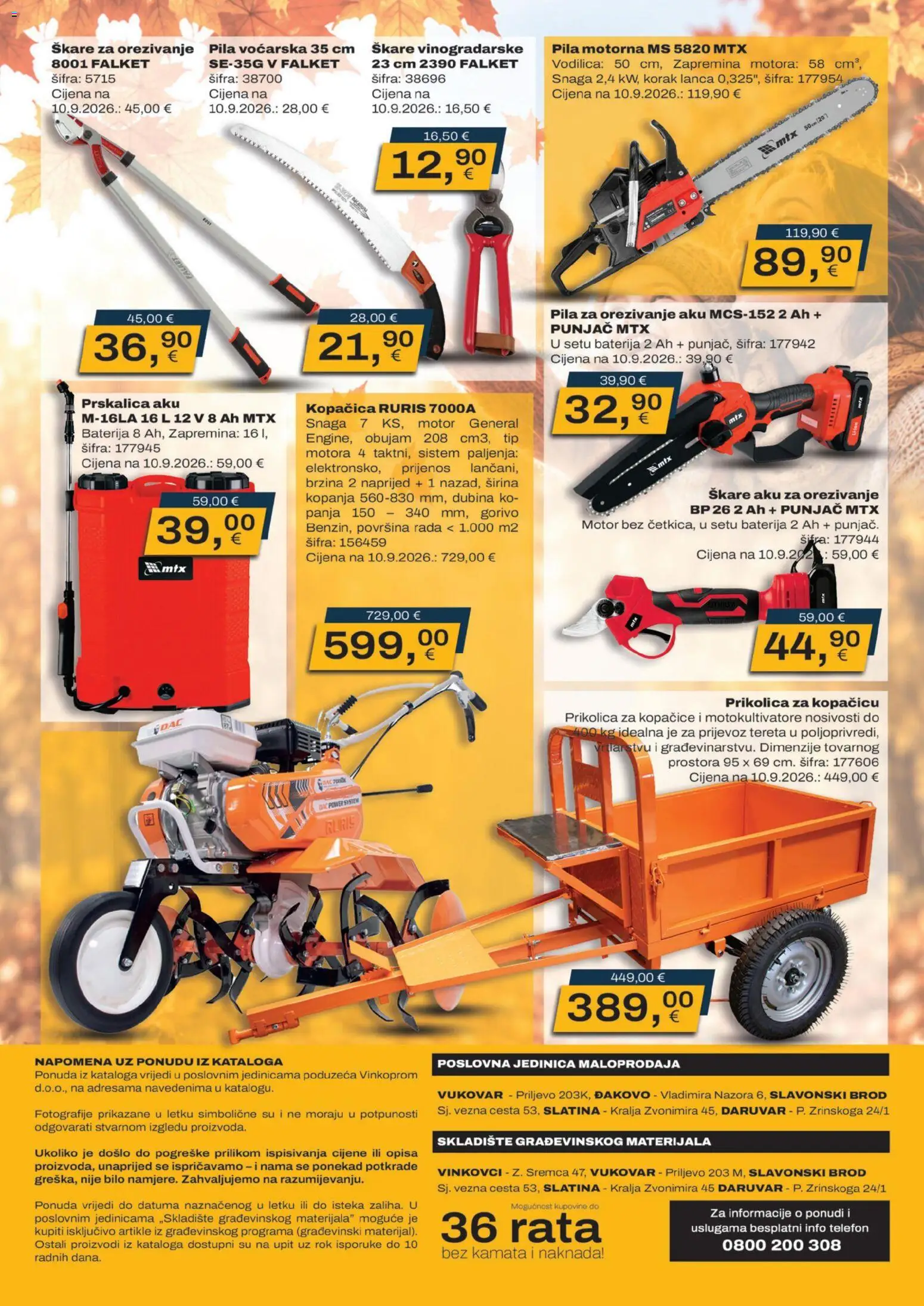 Vinkoprom katalog | vrijedi od 01.10.2026 | Stranica: 16 | Proizvodi: Prikolica, Škare, Telefon, Pila
