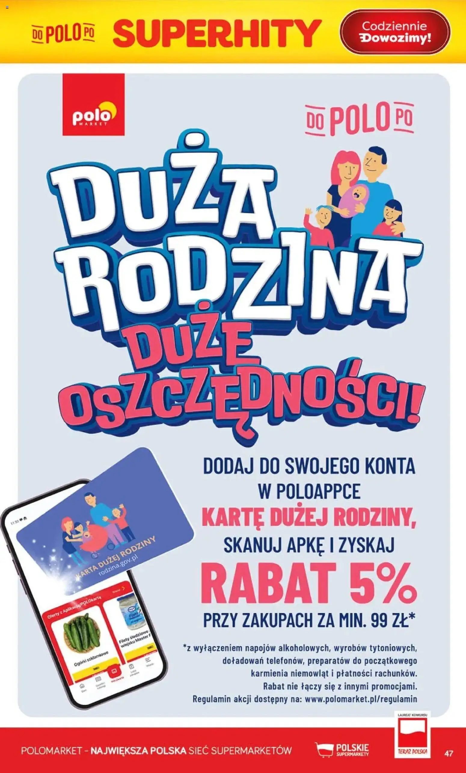 Nowa POLOmarket gazetka od jutra 12.08.2026 | Strona: 47 | Produkty: Karta, Ogórki