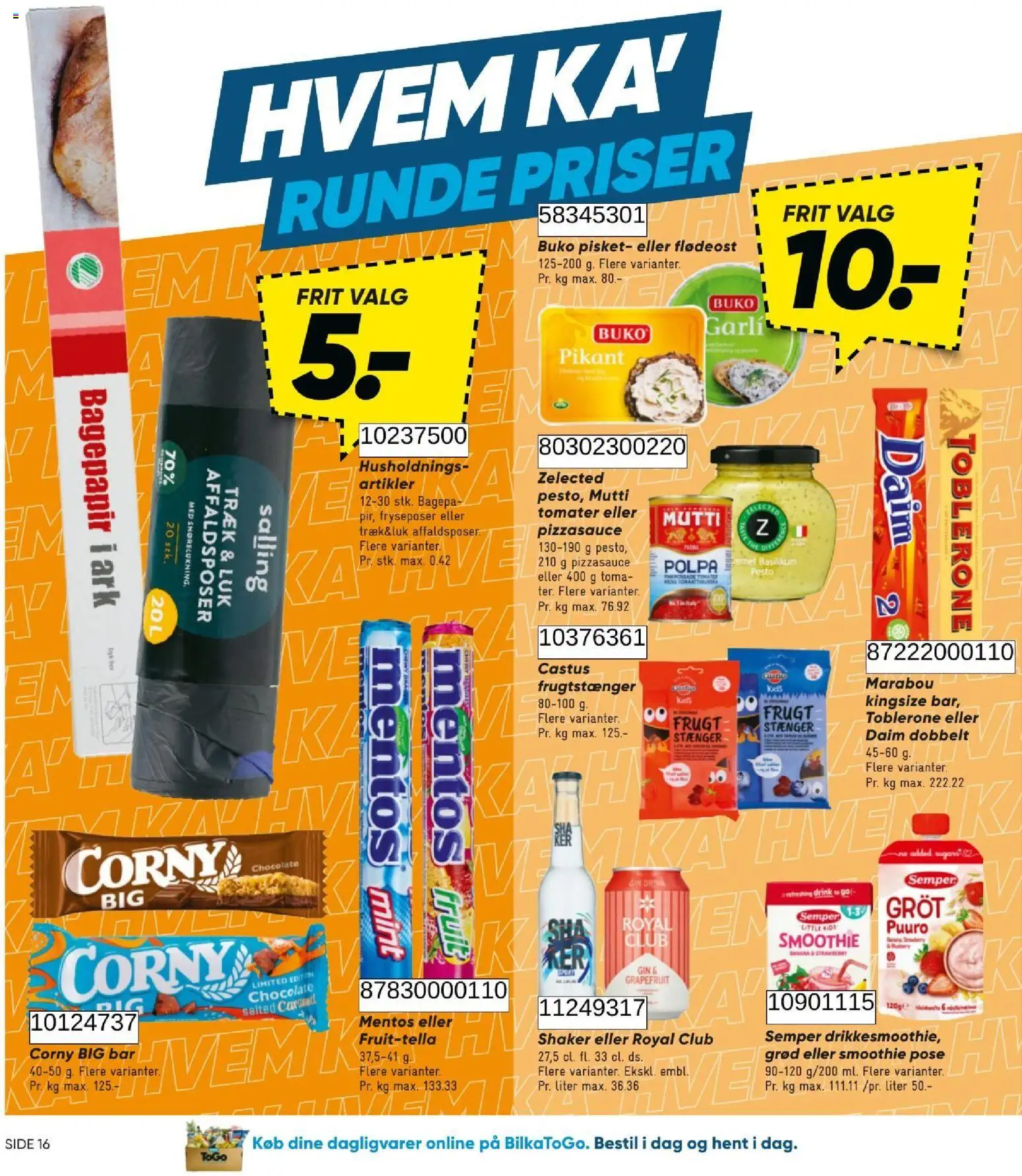 Bilka tilbudsavis – gyldig fra 21/08/2026 | Side: 16 | Produkter: Dagligvarer, Tomater, Flødeost, Smoothie