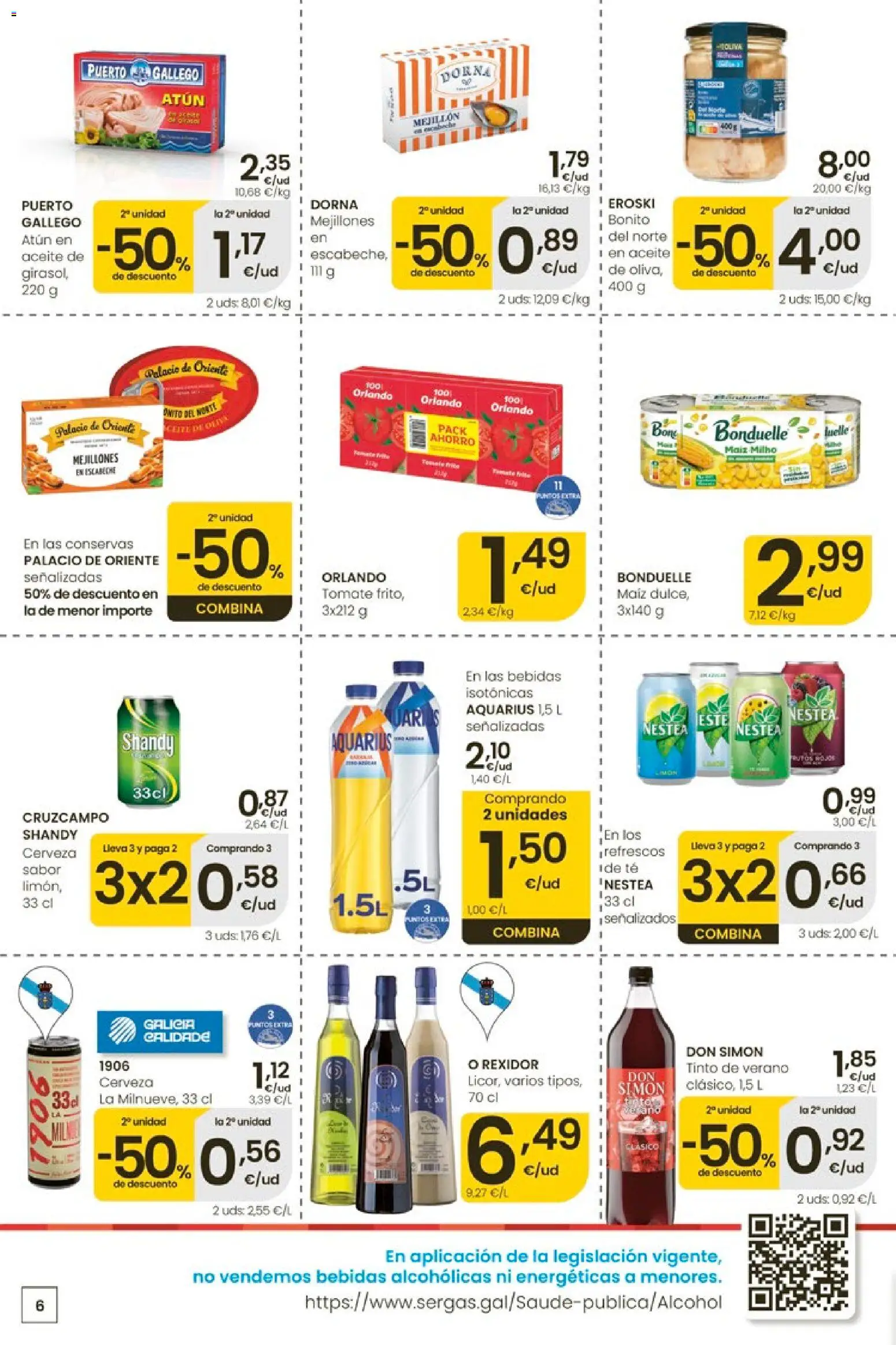 Eroski Ofertas │ válido desde el 11.06.2026 | Página: 6 | Productos: Aceite, Cerveza, Té