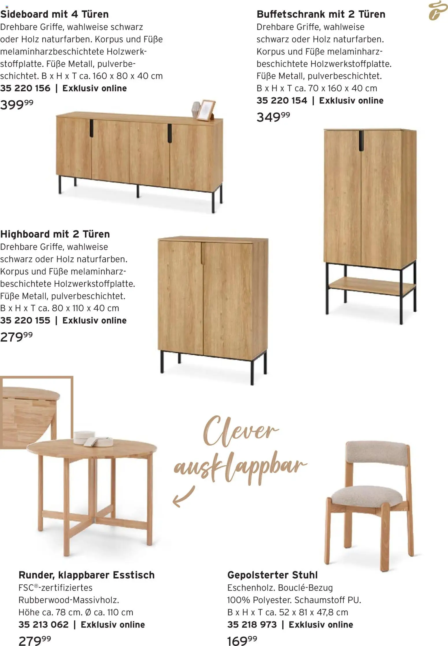 Prospekt Tchibo Run Club – gültig ab 14.10.2026 | Seite: 39 | Produkte: Sideboard, HIghboard, Esstisch, Stuhl