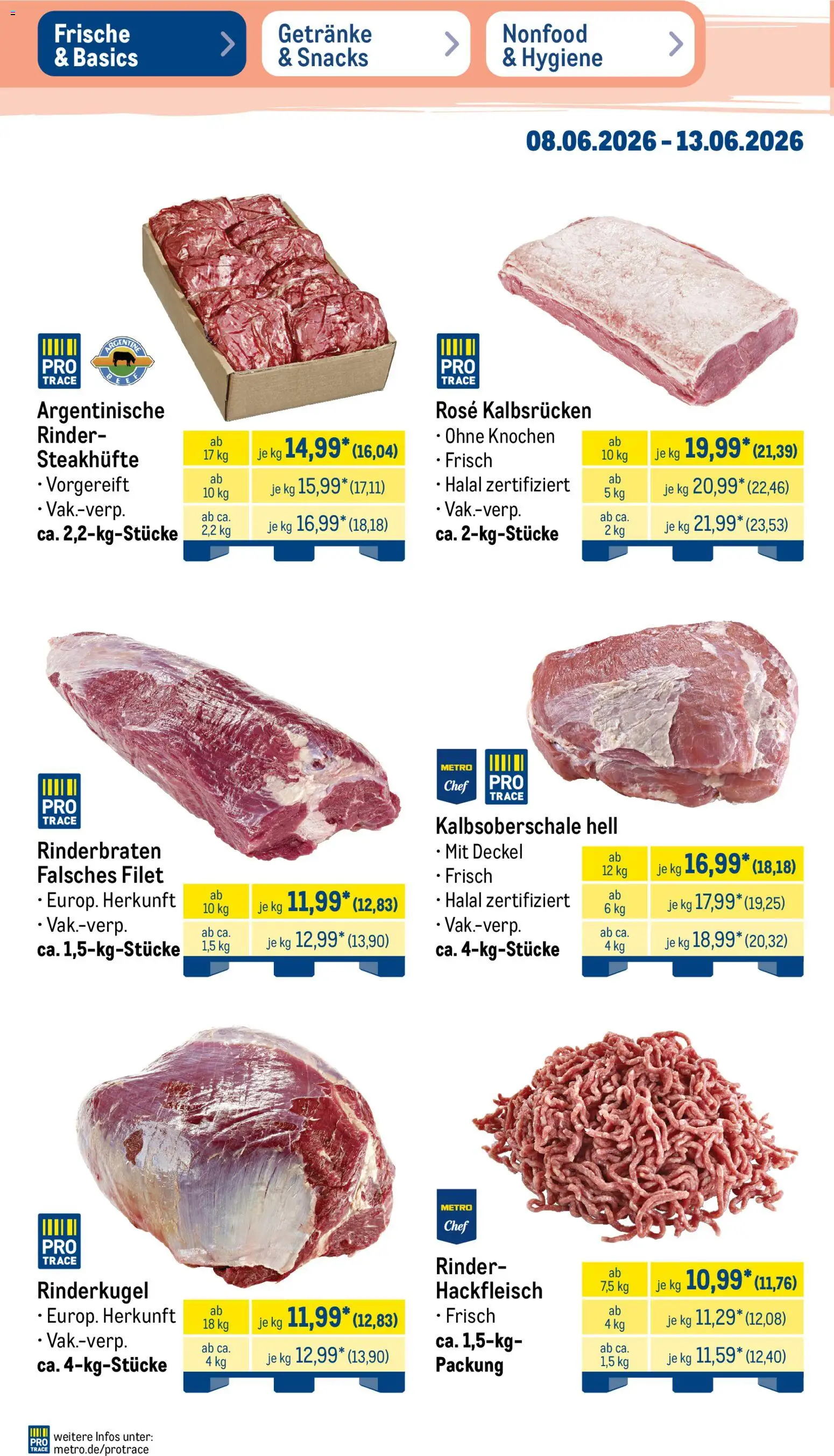 Metro Prospekt – gültig ab 08.06.2026 | Seite: 2 | Produkte: Rinderbraten, Hackfleisch