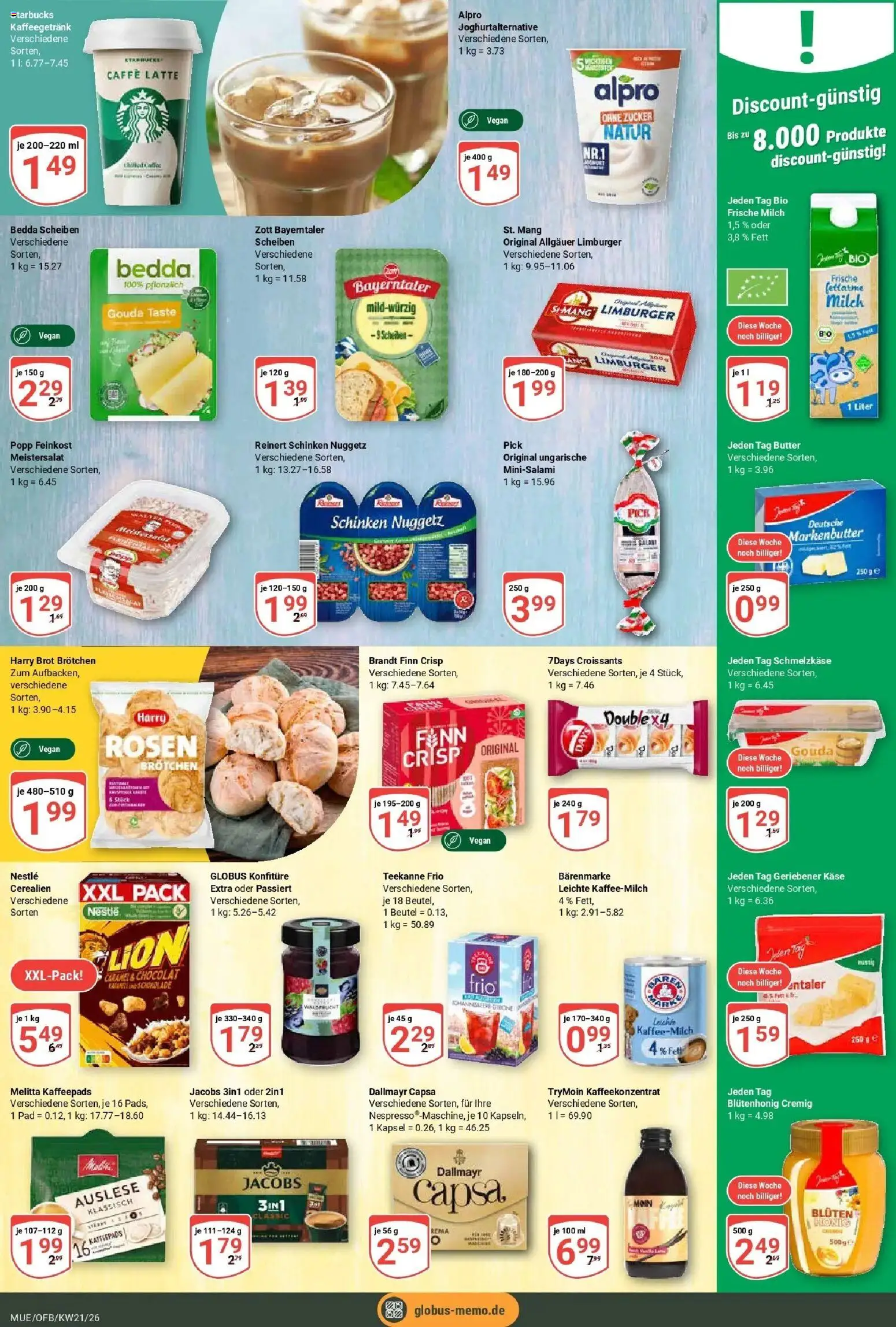Globus Prospekt Mühldorf – gültig ab 17.05.2026 | Seite: 12 | Produkte: Gouda, Starbucks, Brot, Schinken