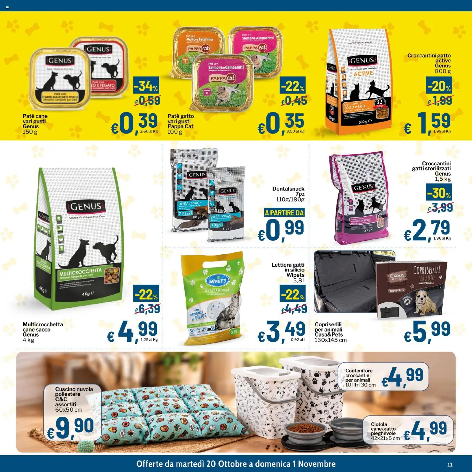 Volantino Qui Discount del 20/10/2026 | Pagina: 11 | Prodotti: Riso, Tacchino, Fegato, Cuscino