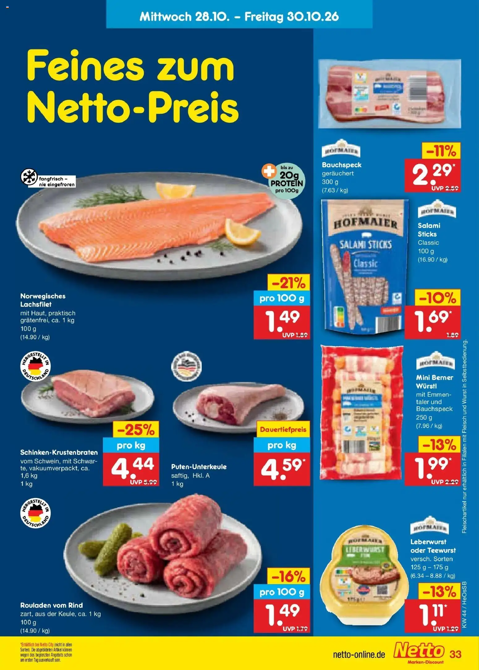 Netto Marken-Discount Prospekt Rostock – gültig ab 26.10.2026 | Seite: 49 | Produkte: Wurst, Salami, Fleisch