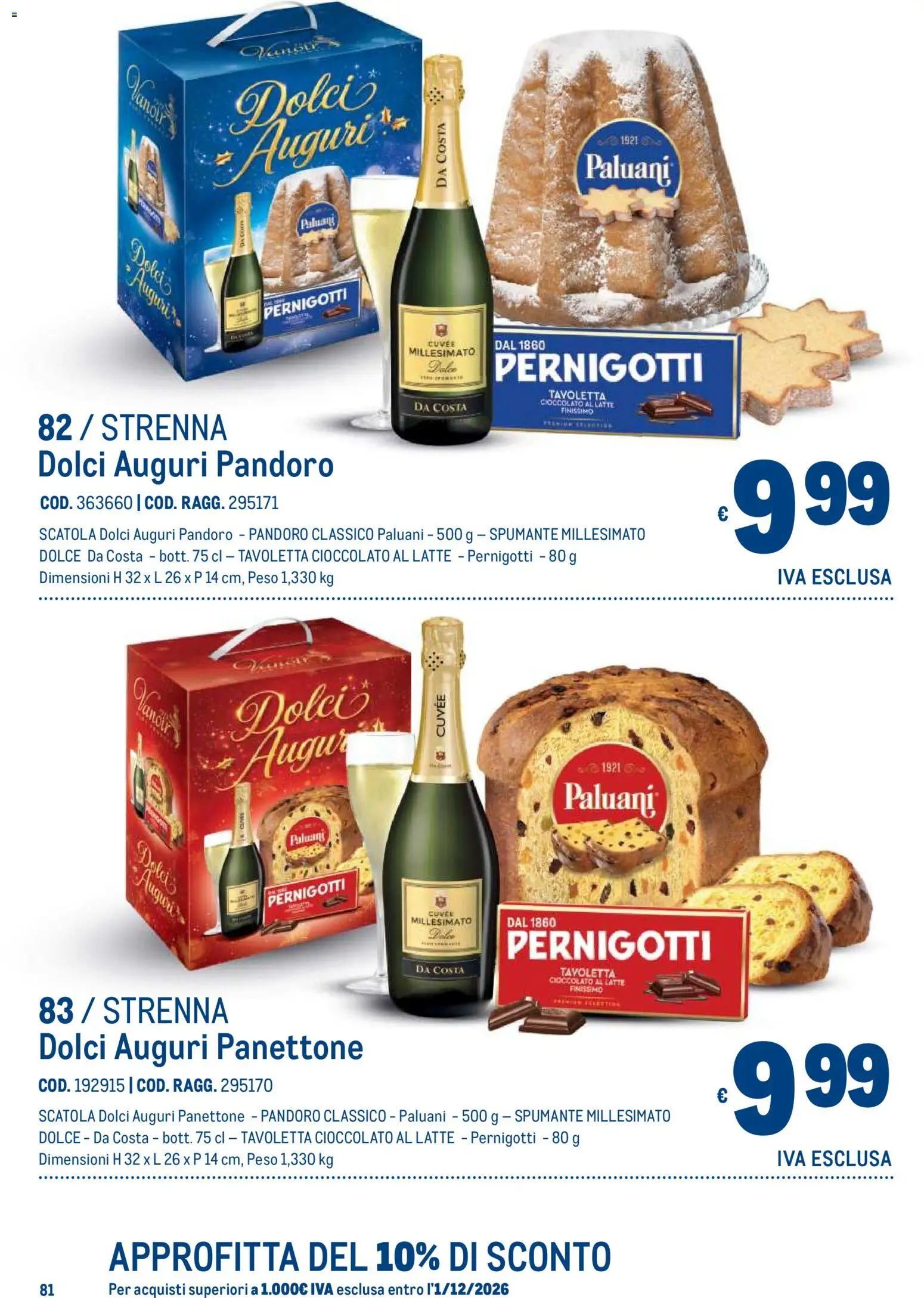 Volantino Metro del 19/10/2026 | Pagina: 81 | Prodotti: Latte, Panettone, Spumante, Scatola