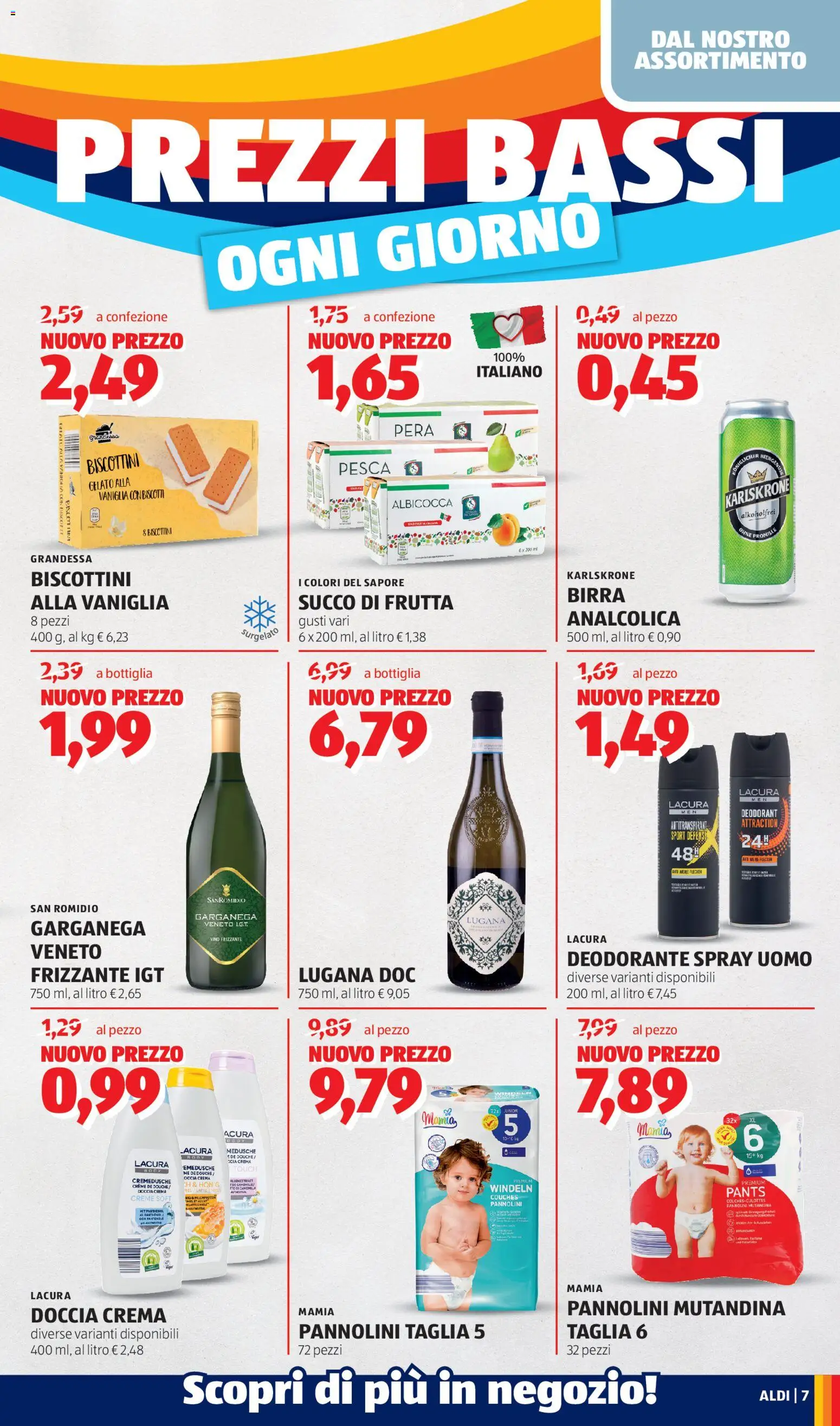 Volantino Aldi del 04.05.2026 | Pagina: 7 | Prodotti: Frutta, Pesca, Pera, Succo di frutta