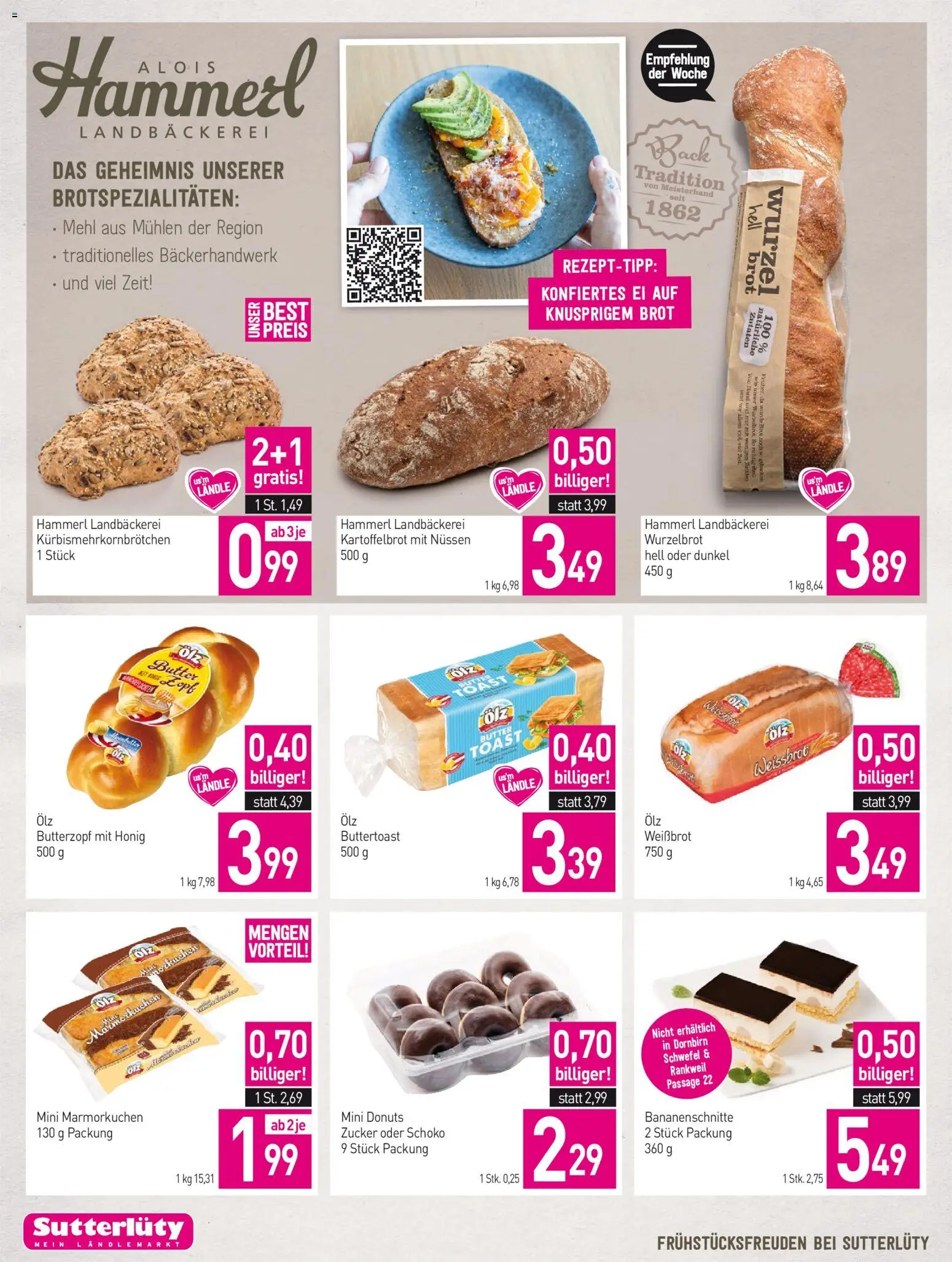 Sutterlüty Flugblatt gültig ab 04.06.2026 | Seite: 4 | Produkte: Zucker, Butter, Brot