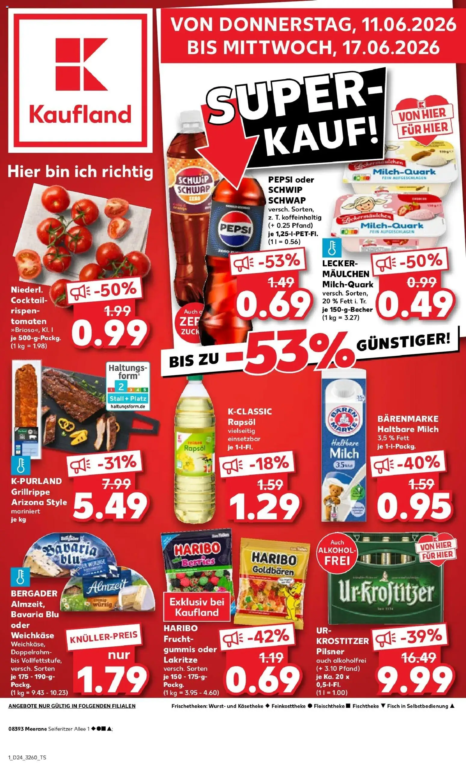 Kaufland Prospekt Meerane – gültig ab 08.06.2026 | Seite: 10 | Produkte: Tomaten, Schwip schwap, Wurst, Pepsi