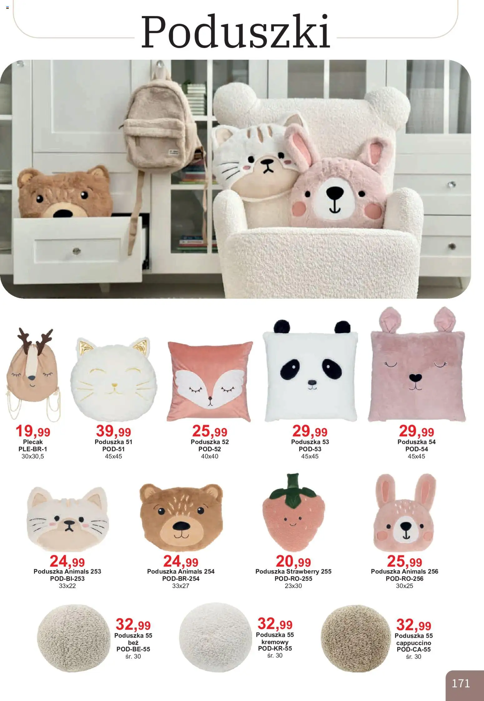 Bodzio Katalog od 01.08.2026 | Strona: 171 | Produkty: Plecak, Cappuccino, Poduszka