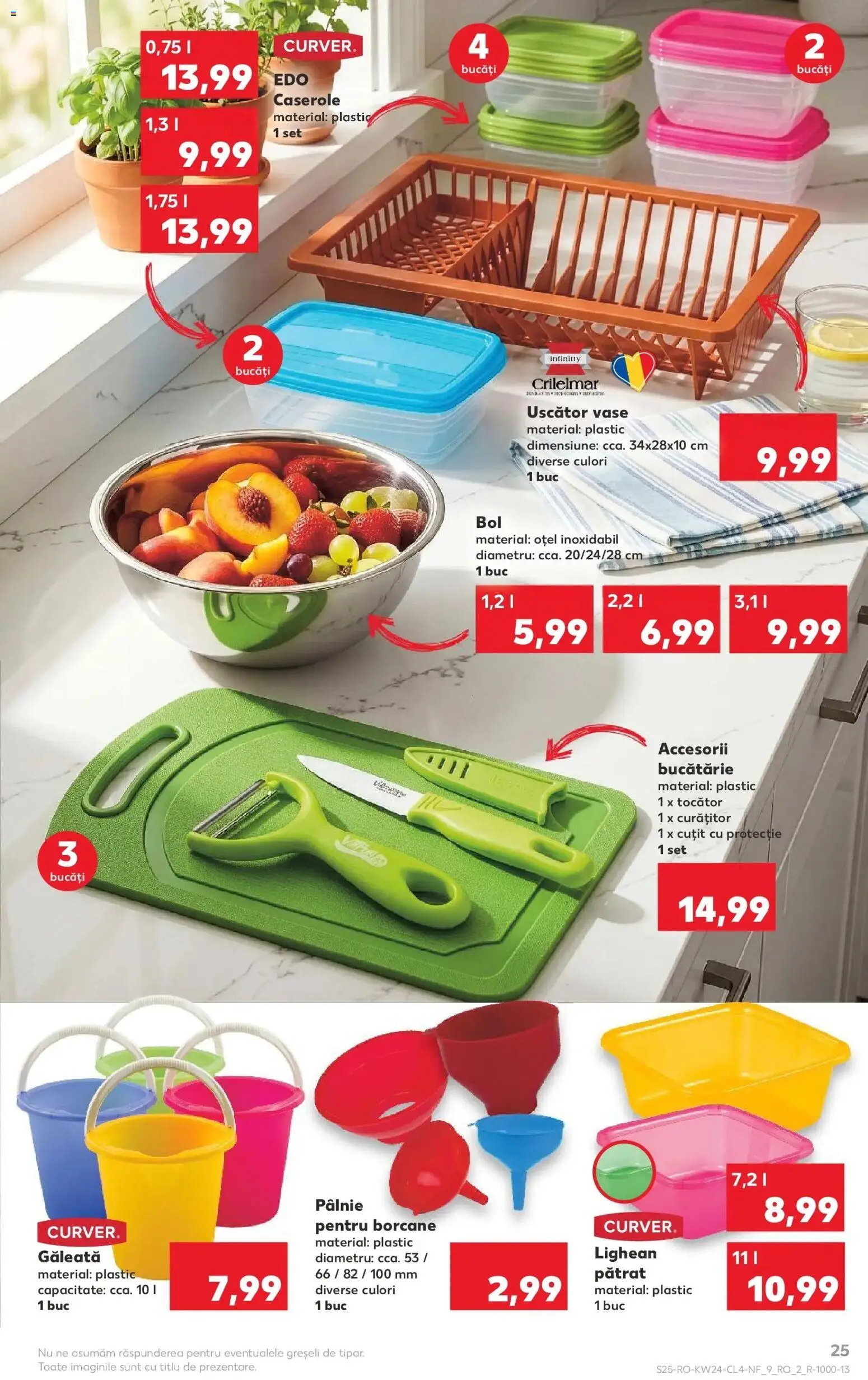 Noul catalog Kaufland – valabil de la 10.06.2026 | Pagină: 25 | Produse: Bol, Accesorii bucătărie, Cuțit, Tocător
