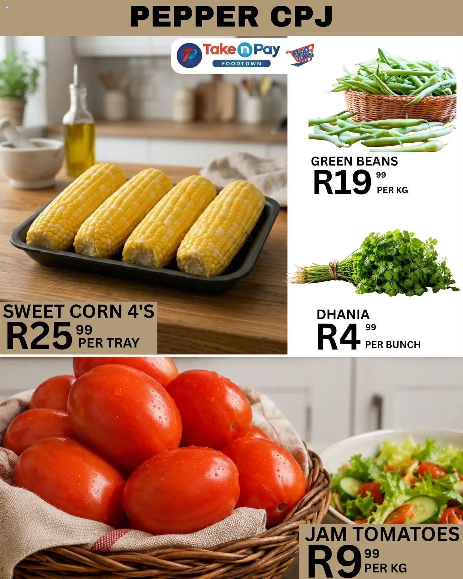 New Take n Pay catalogue – valid from 16/08/2026 | Page: 18 | Products: Beans, Tray, Tomatoes, Pepper