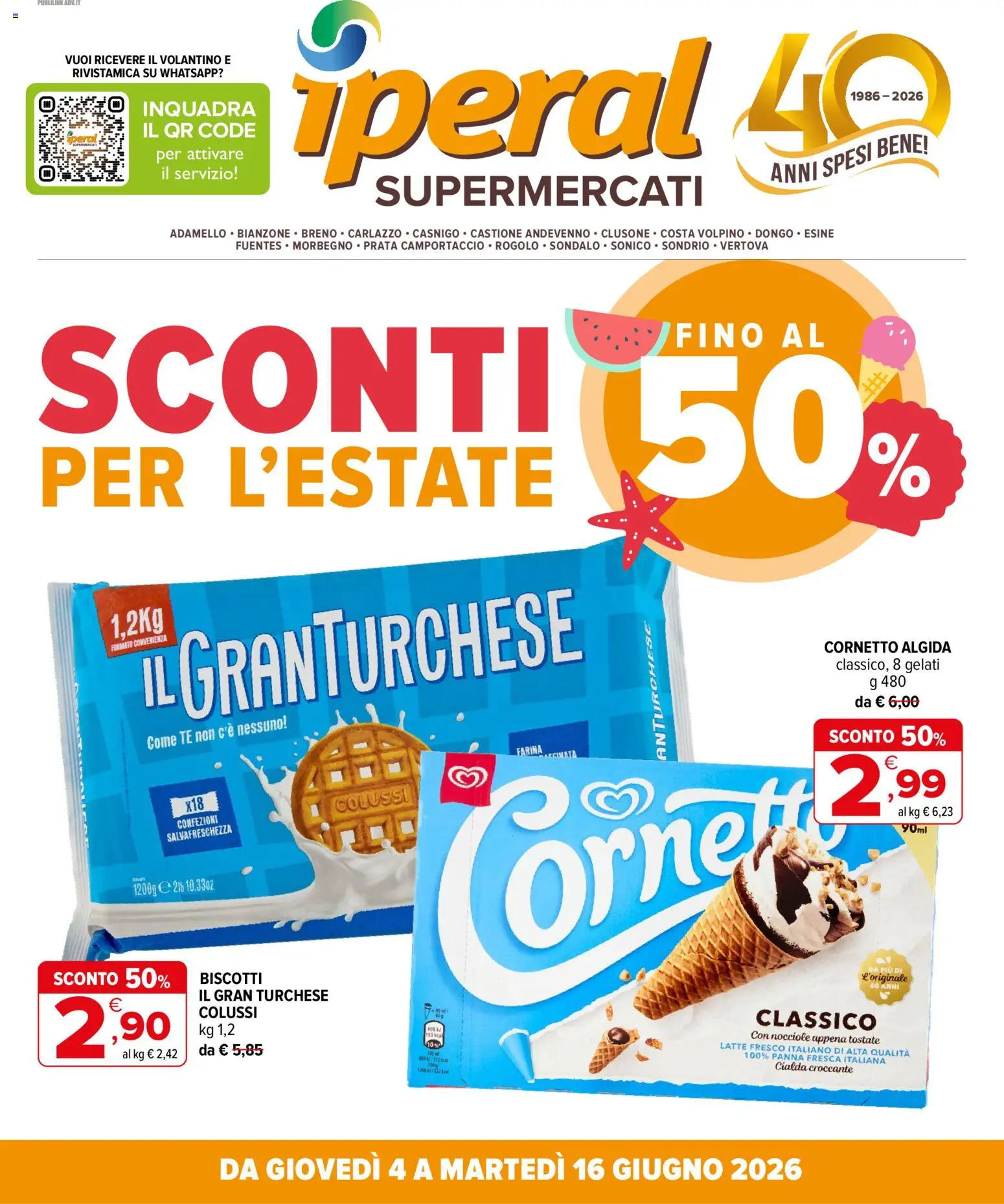 Volantino Iperal del 04.06.2026 | Pagina: 1 | Prodotti: Tè, Panna, Latte, Farina