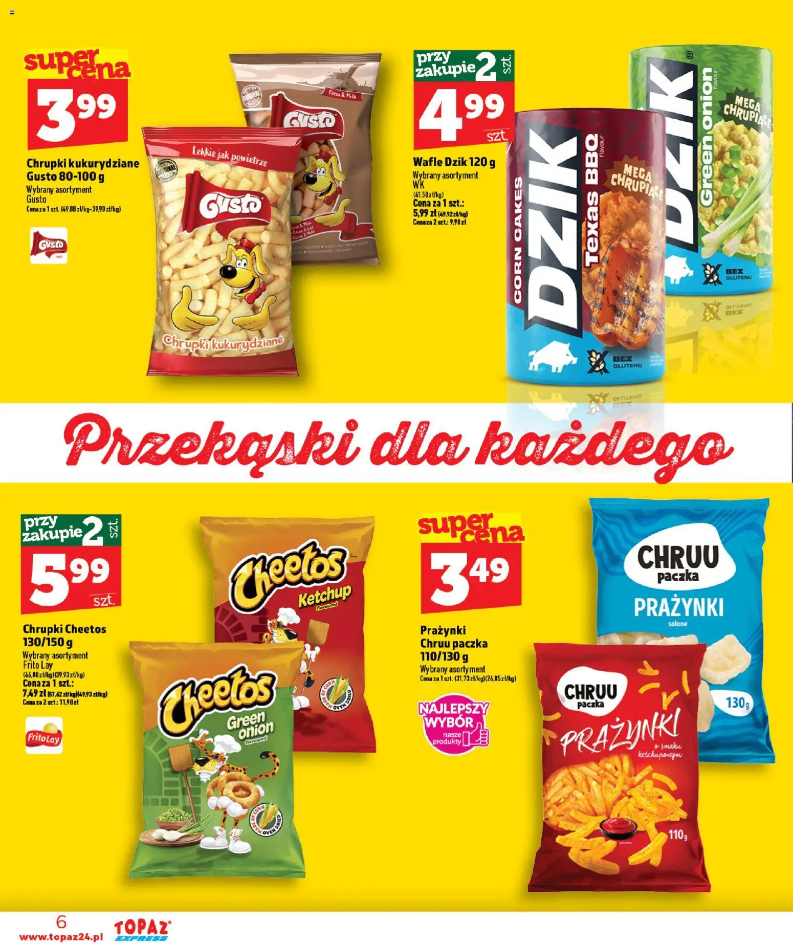 Topaz gazetka - Express od 03.09.2026 | Strona: 6 | Produkty: Ketchup, Przekąski, Chrupki kukurydziane, Chrupki