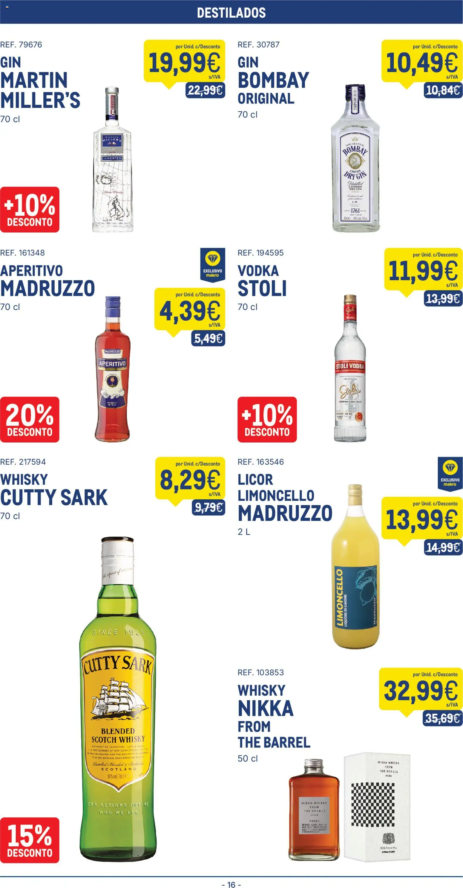 Makro folheto │ válido de 23/06/2026 | Página: 16 | Produtos: Whisky, Limoncello, Licor, Vodka