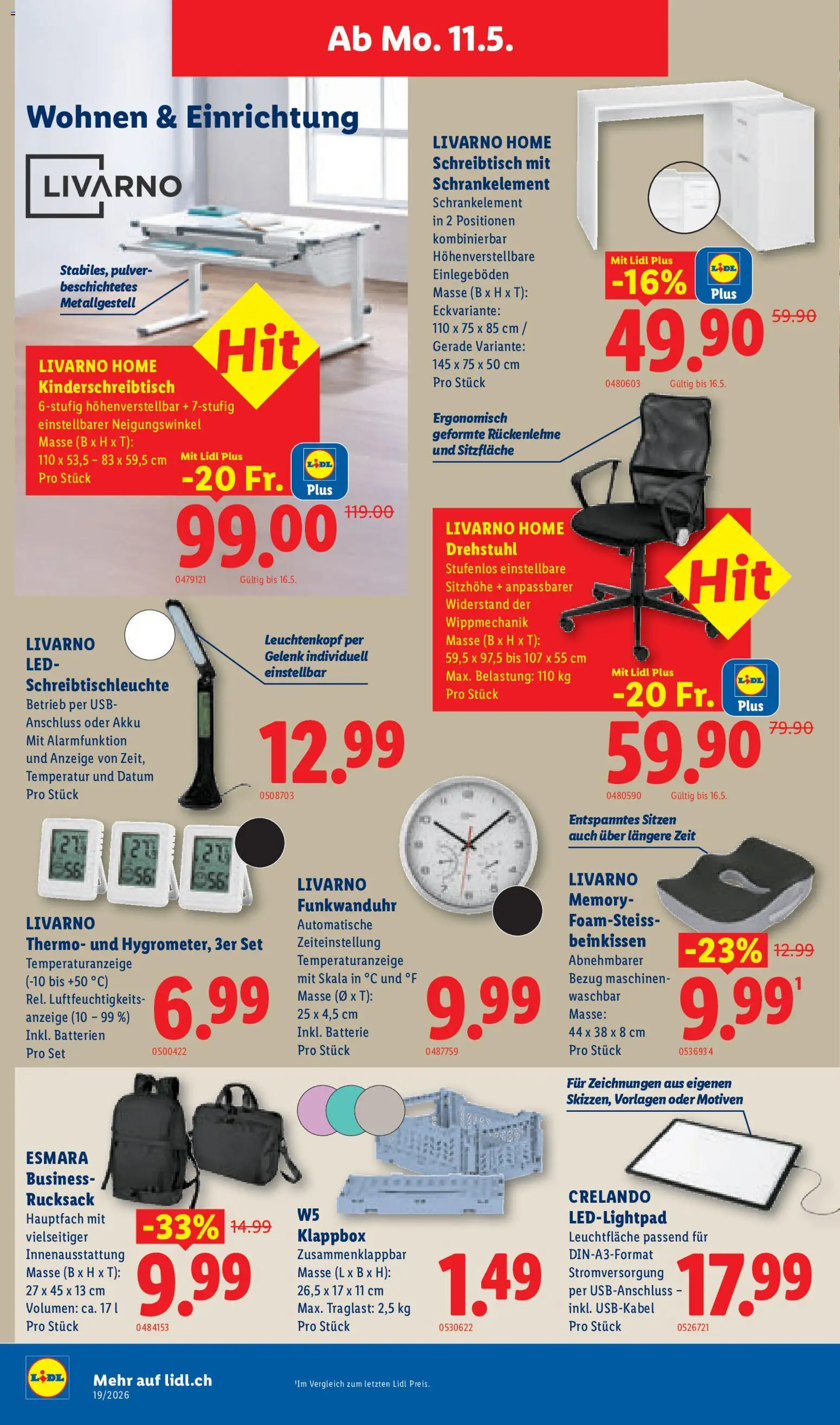Lidl aktionen – gültig ab 07.05.2026 | Seite: 28 | Produkte: Batterie, Pulver, Rucksack, Usb